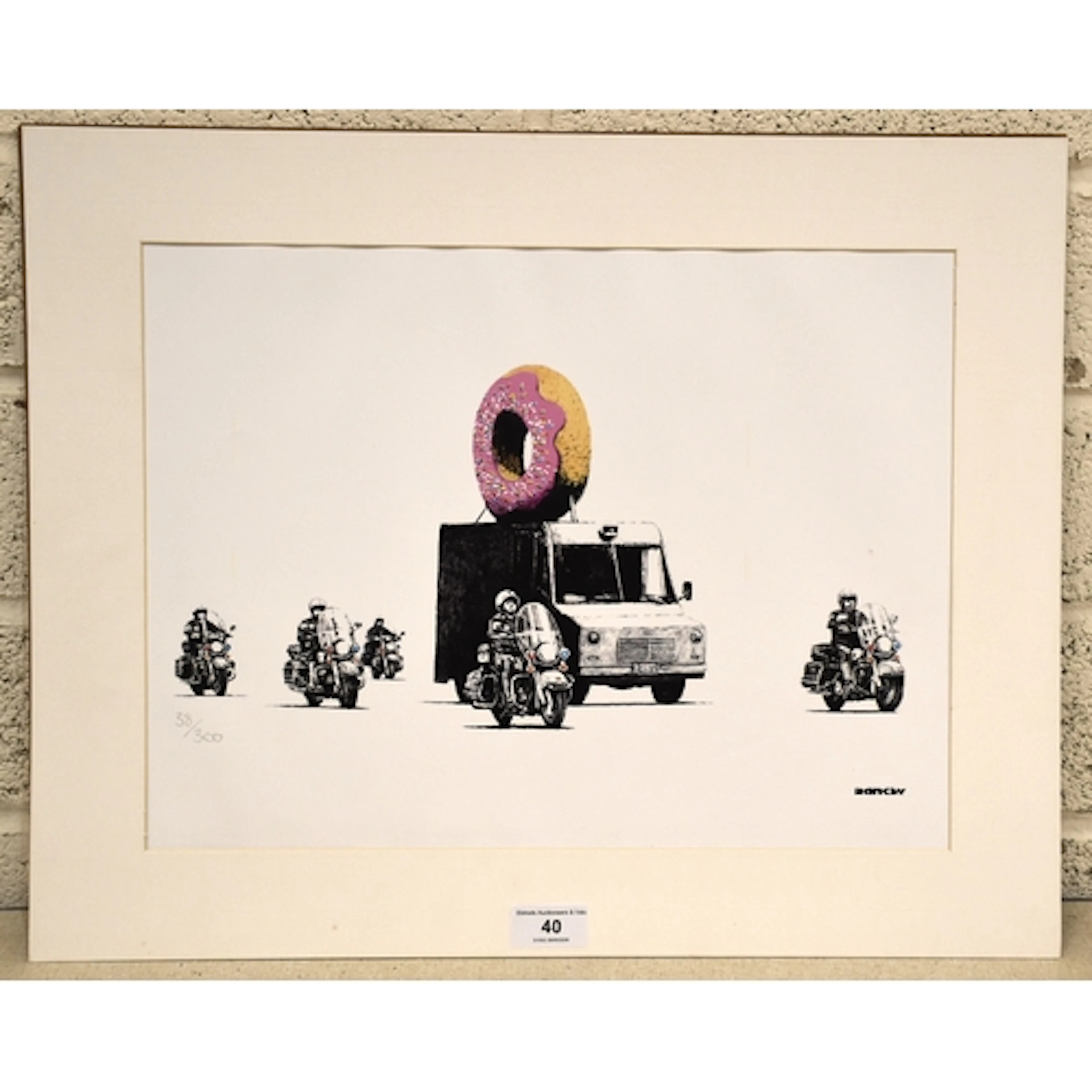 After Banksy, 'Donuts (Strawberry)', modern print, numbered ...