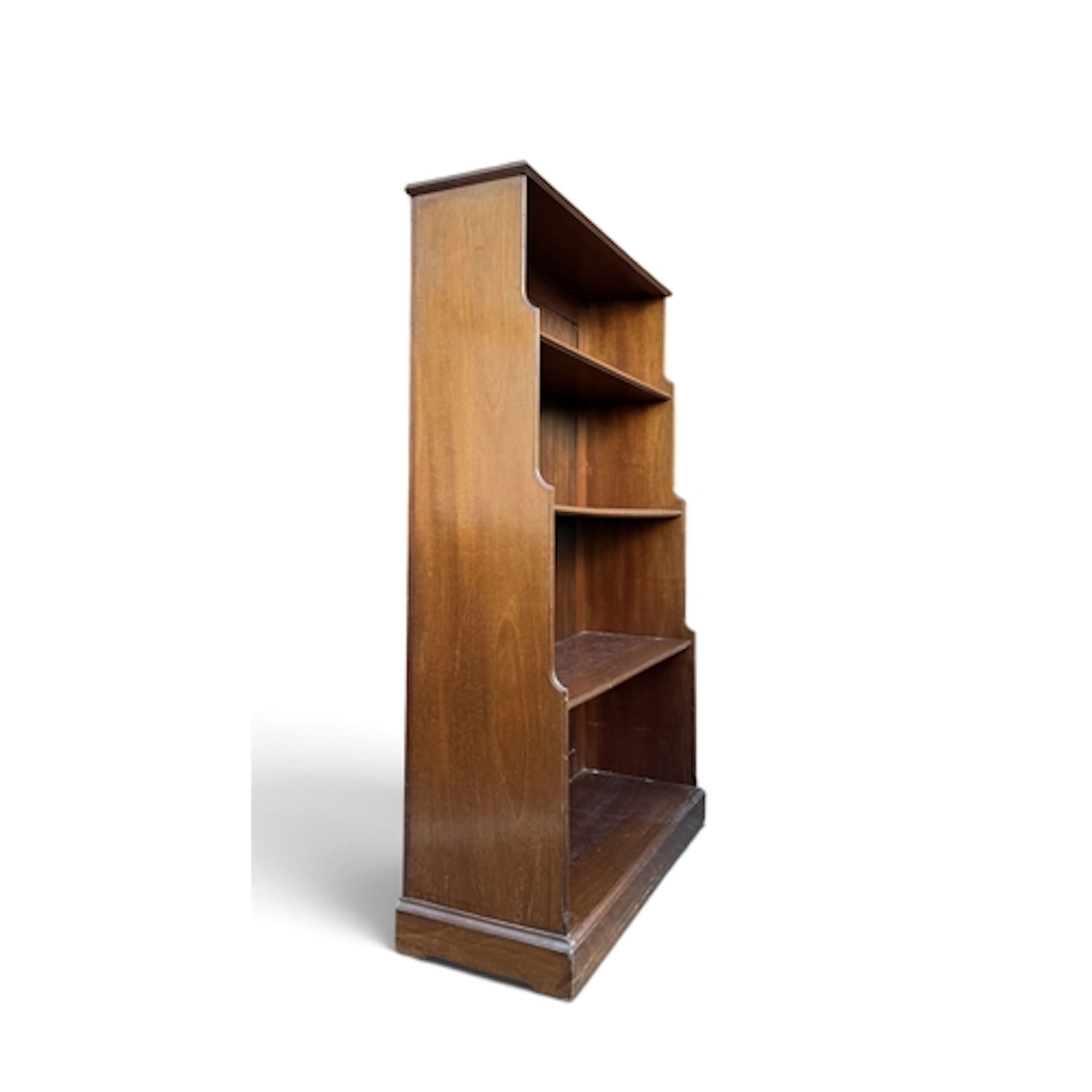 A REPRODUCTION MAHOGANY WATERFALL BOOKCASE 73cm x 26cm x 111...