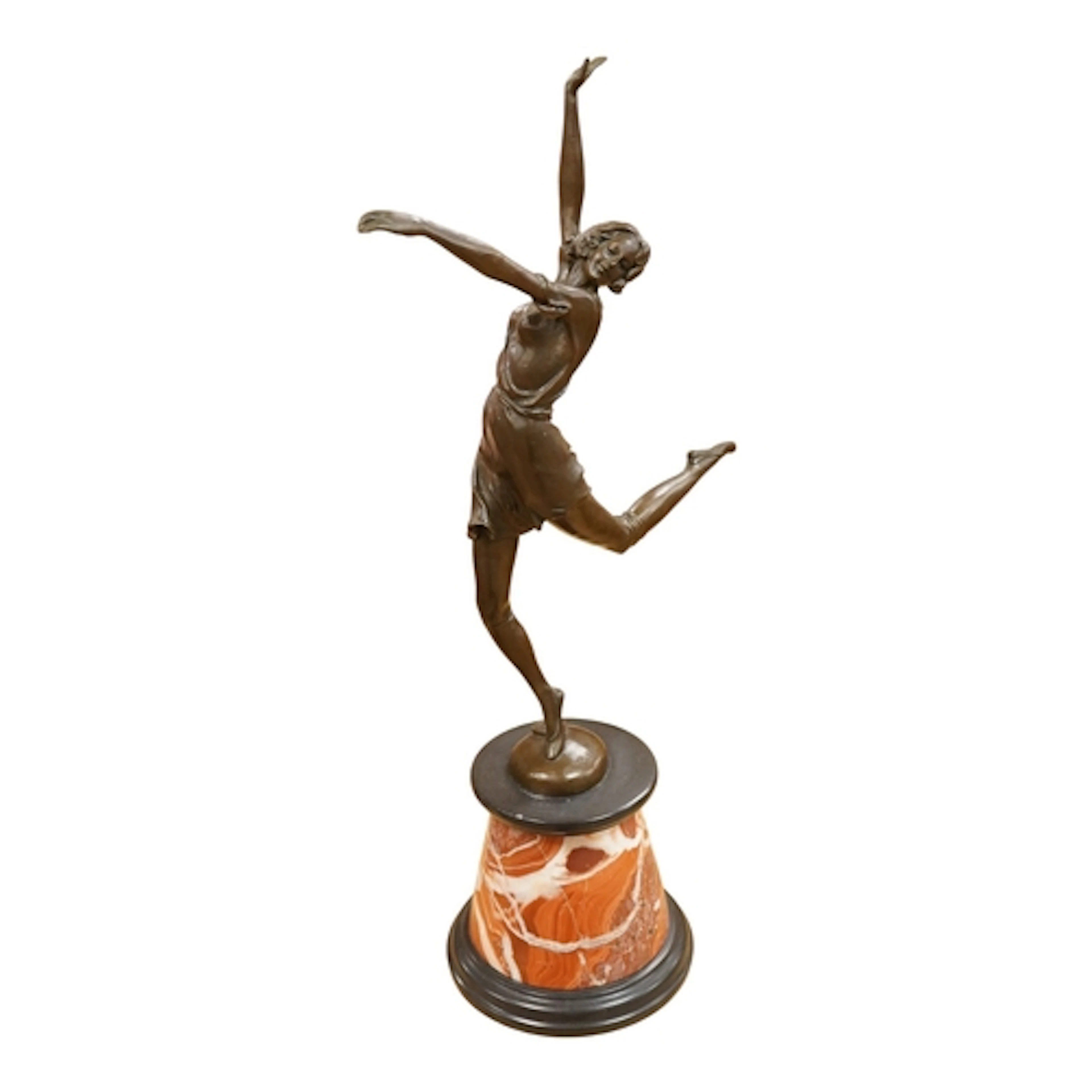 After Bruno Zach (1891-1945), an Deco style bronze of a danc...