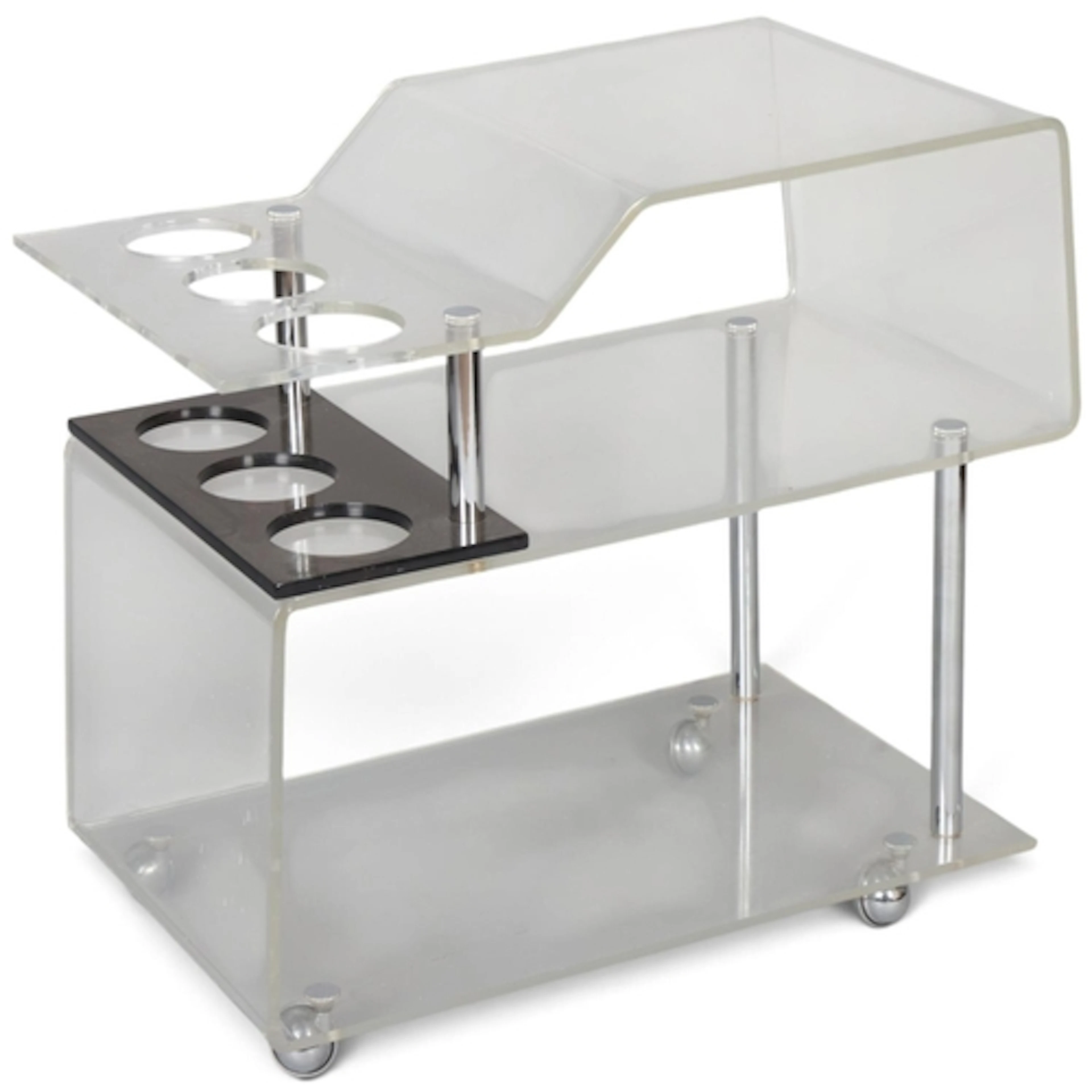 An Italian mid-century acrylic bar cart or drinks trolley, w...