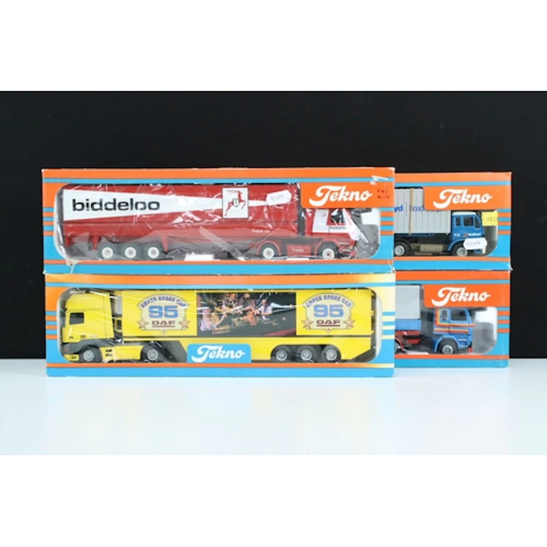 Four boxed Tekno 1/50 diecast haulage models to include M001...