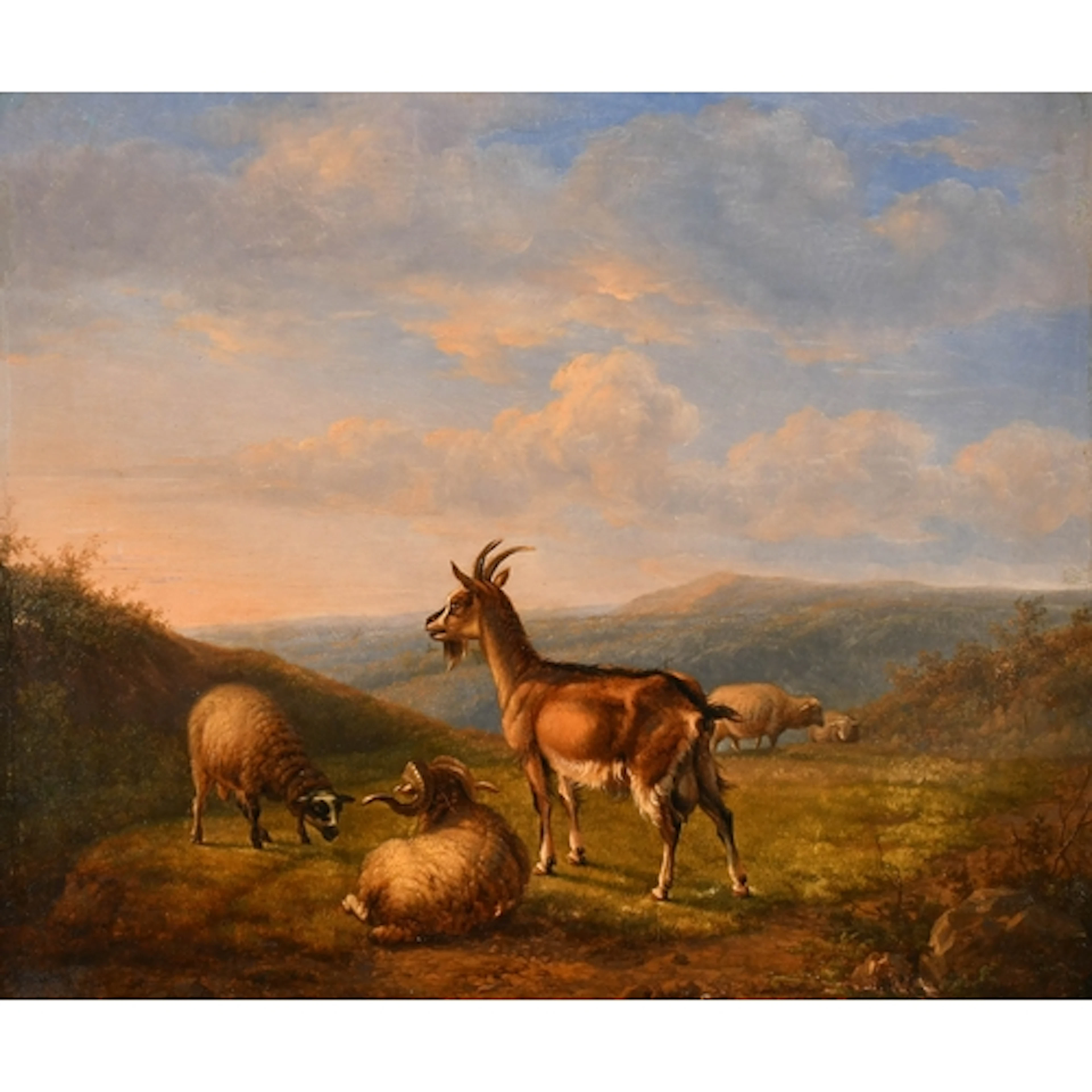 Eugene Vermeulen (19th Century) Dutch. Goats in a Landscape,...