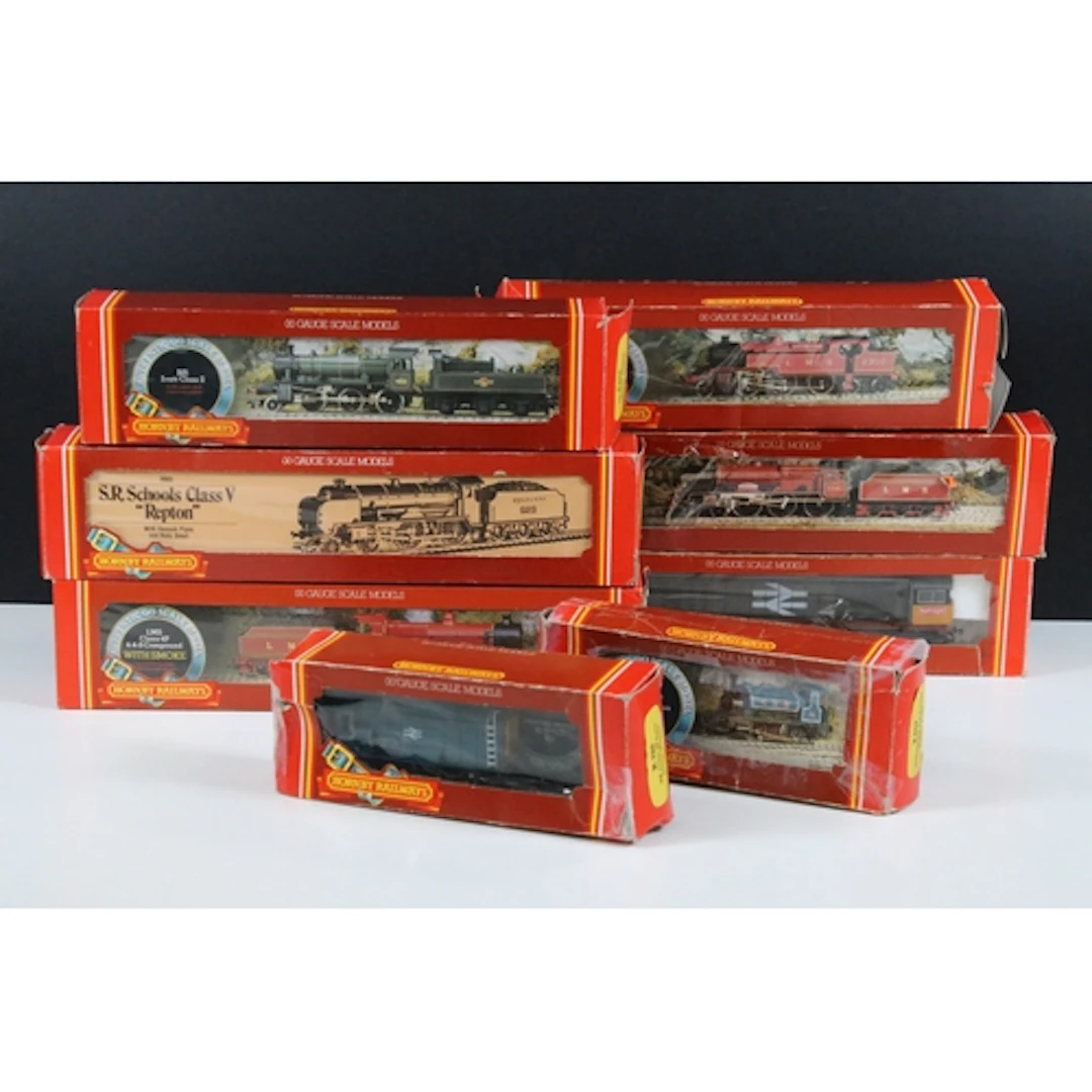 Eight boxed Hornby OO gauge locomotives to include R852 BR I...