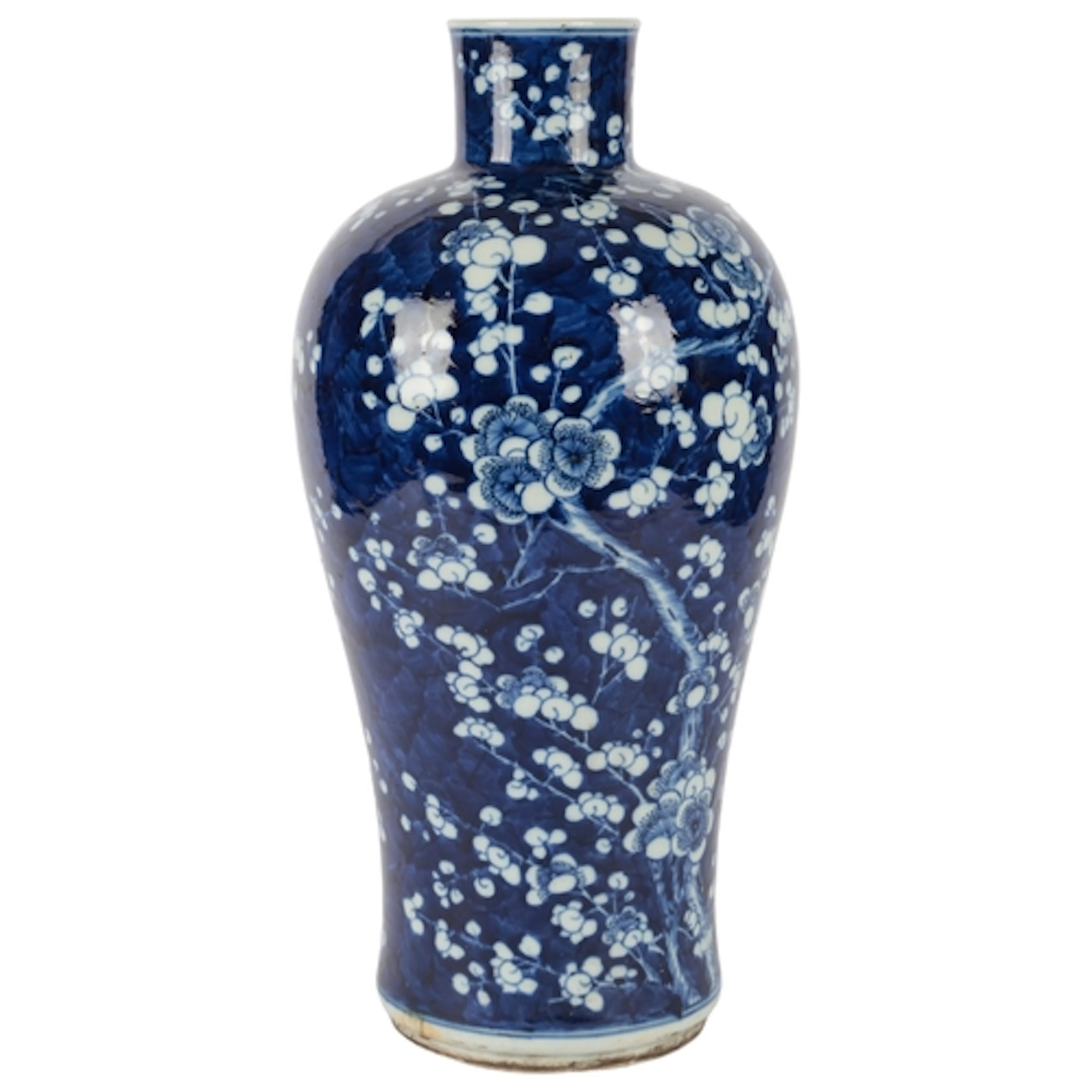 A large Chinese blue and white baluster vase, 19th century, ...