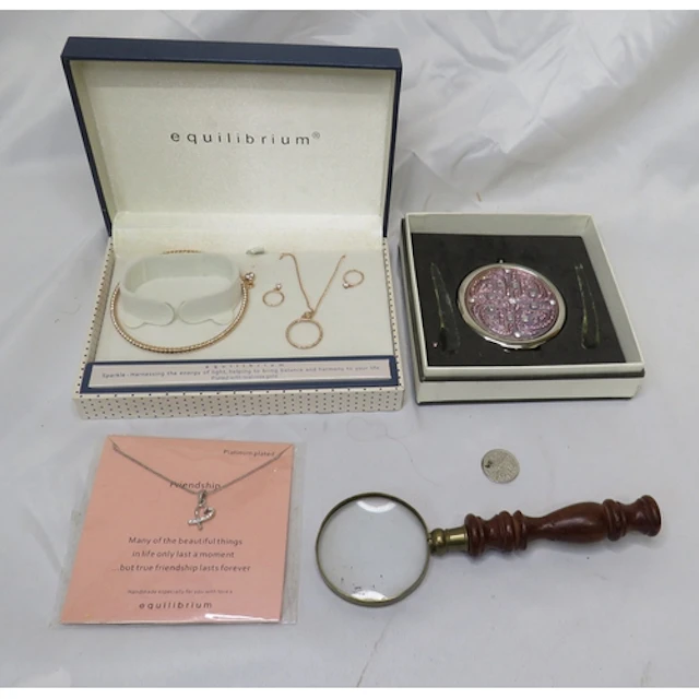 Boxed Equilibrium Gold Plated Bracelet pendant & earrings & ...