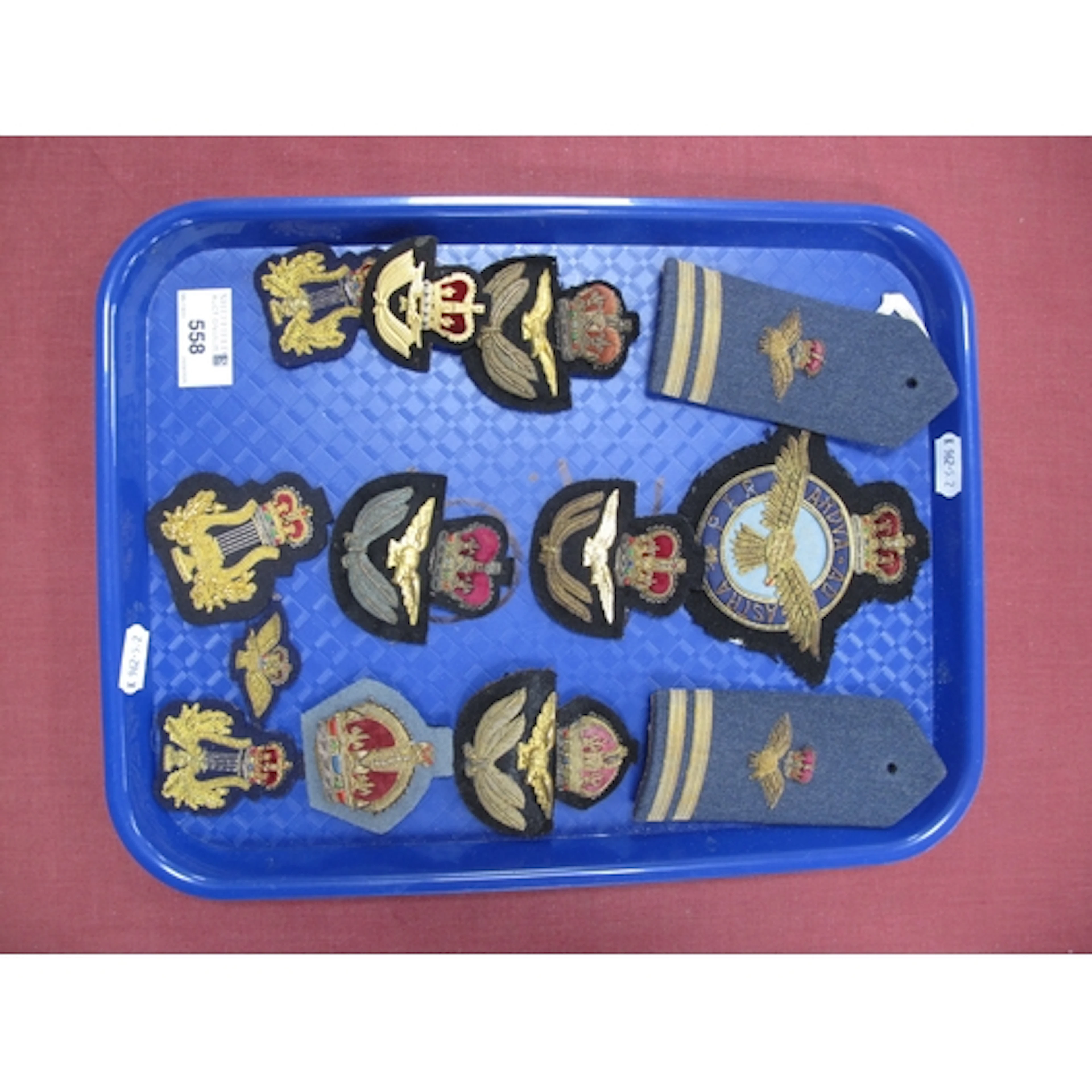 Post War RAF Cloth Badges and Epaulettes, including blazer b...