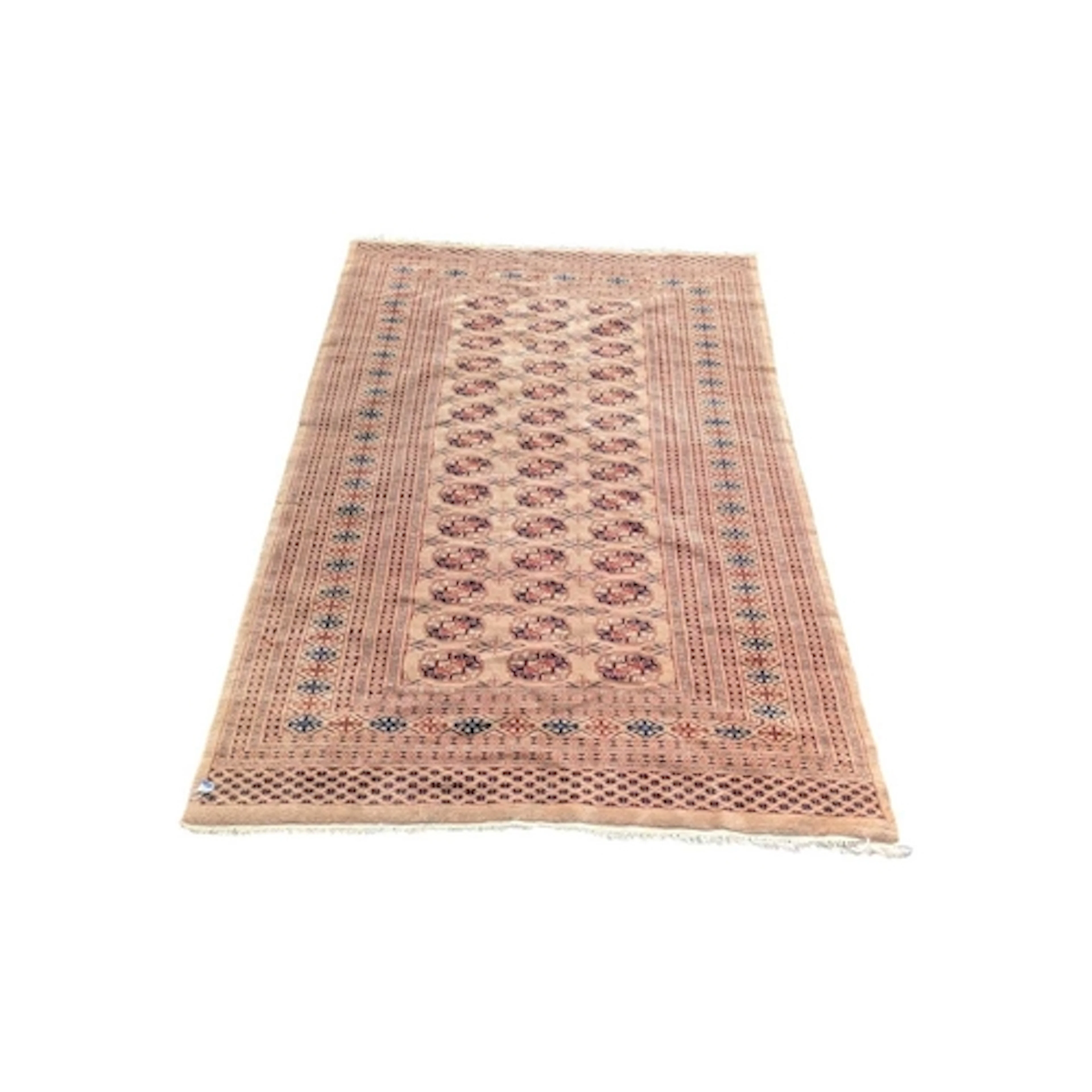 A vintage 20th century Persian Afghan carpet floor rug. Havi...