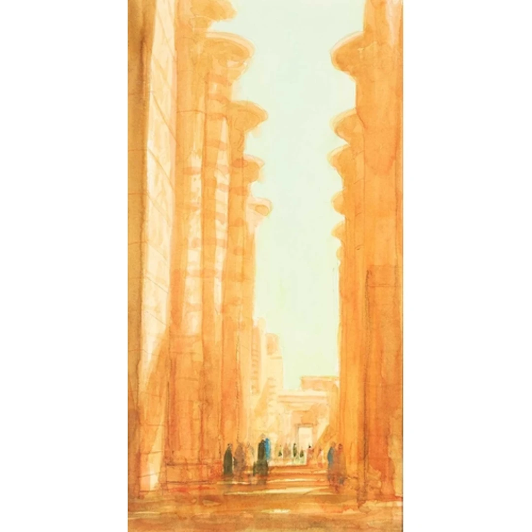 § John MILLER (1931-2002) Hypostyle Hall, Karnak, Egypt Gou...