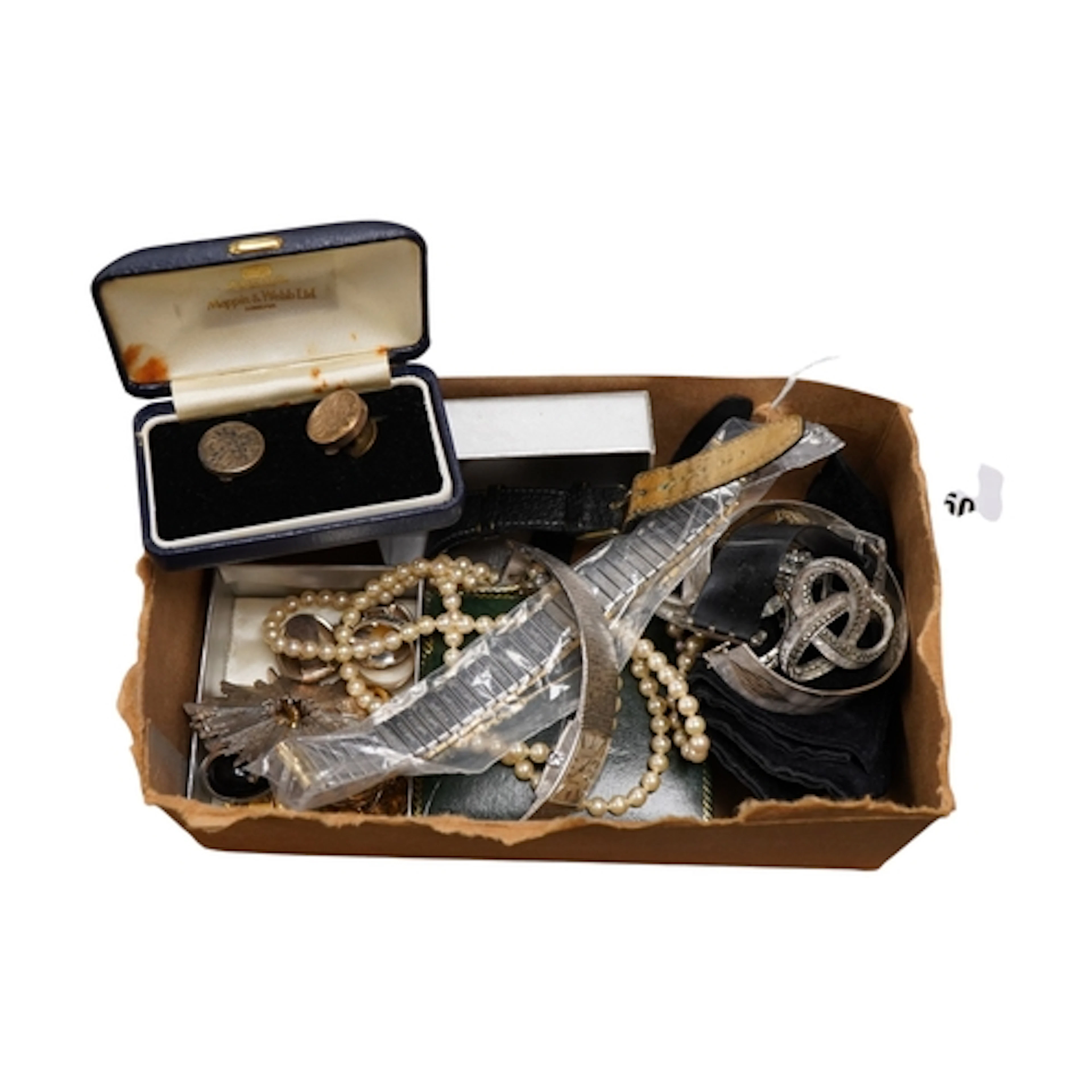 Assorted costume jewellery and watches to include a Danish s...