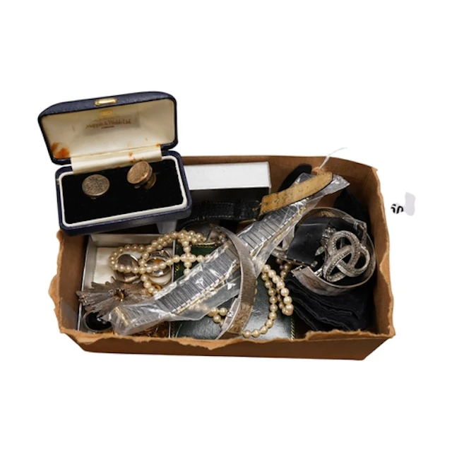 Assorted costume jewellery and watches to include a Danish s...