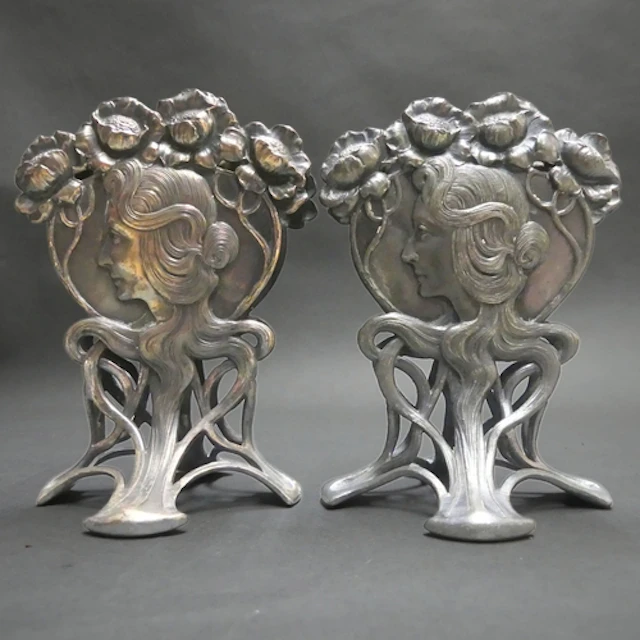 WMF - A pair of Art Nouveau knife stands, each with Alphonse...