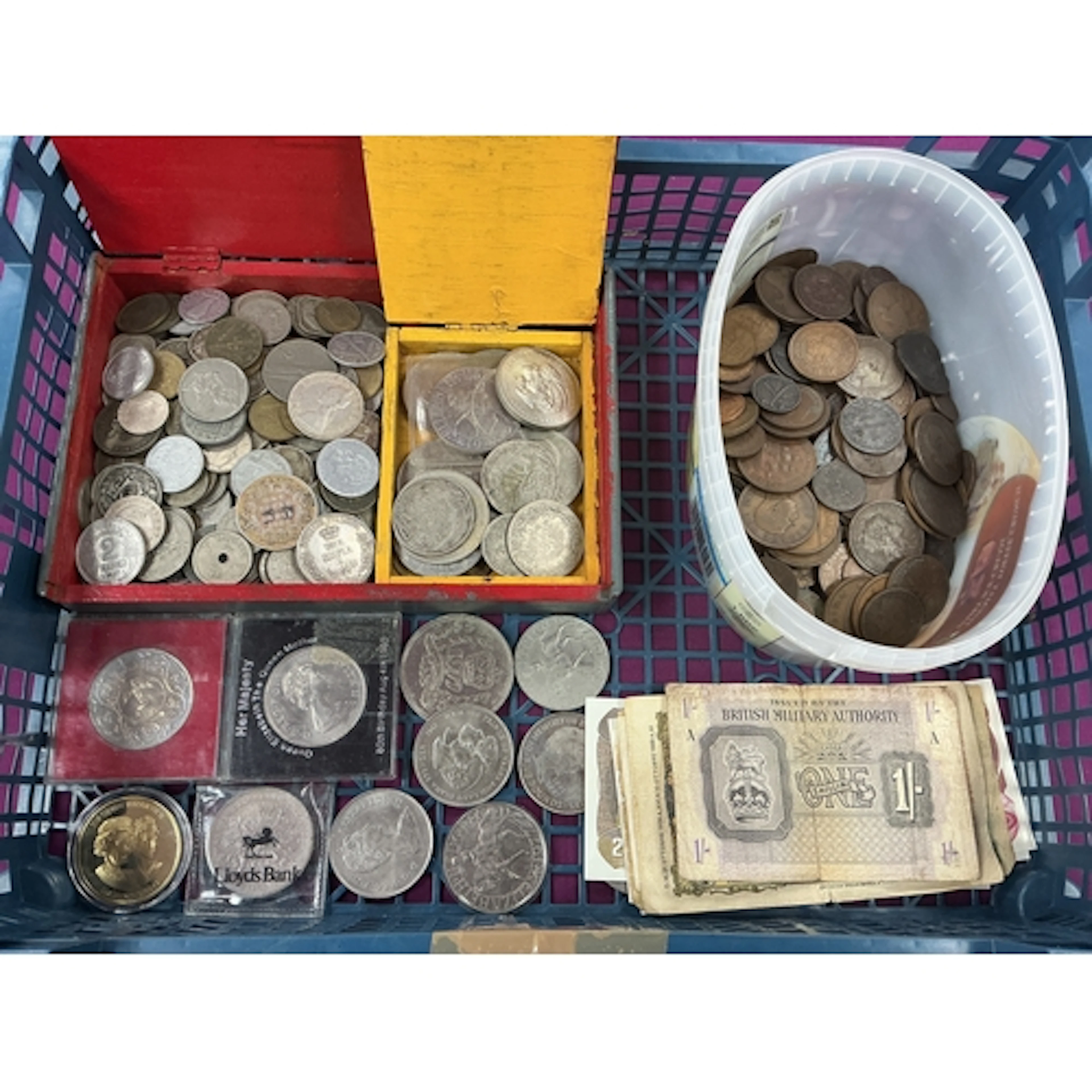 Large Collection Of World Coinage And Banknotes, includes a ...