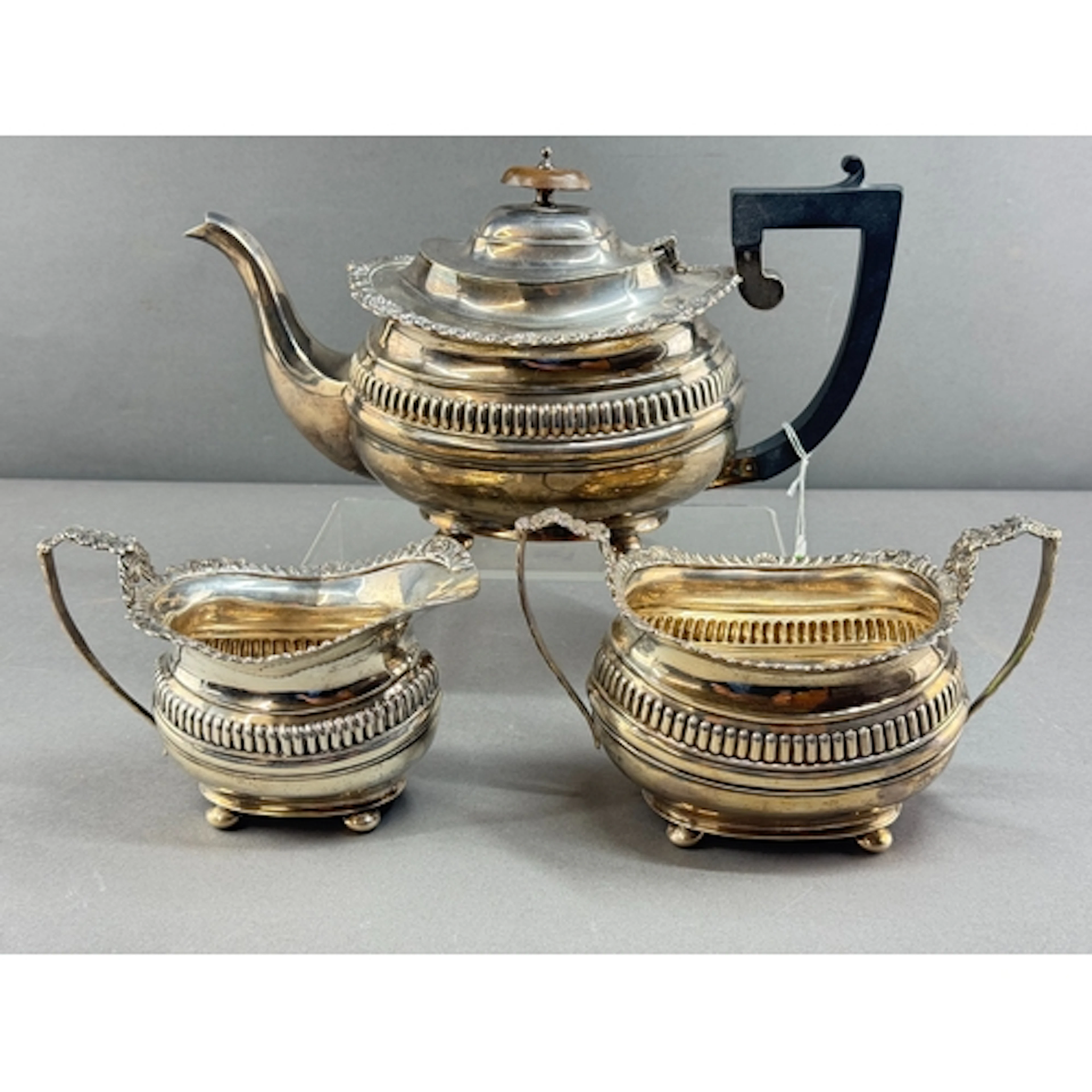 Silver: a three piece teaset by S Blanckensee & Son Ltd,...