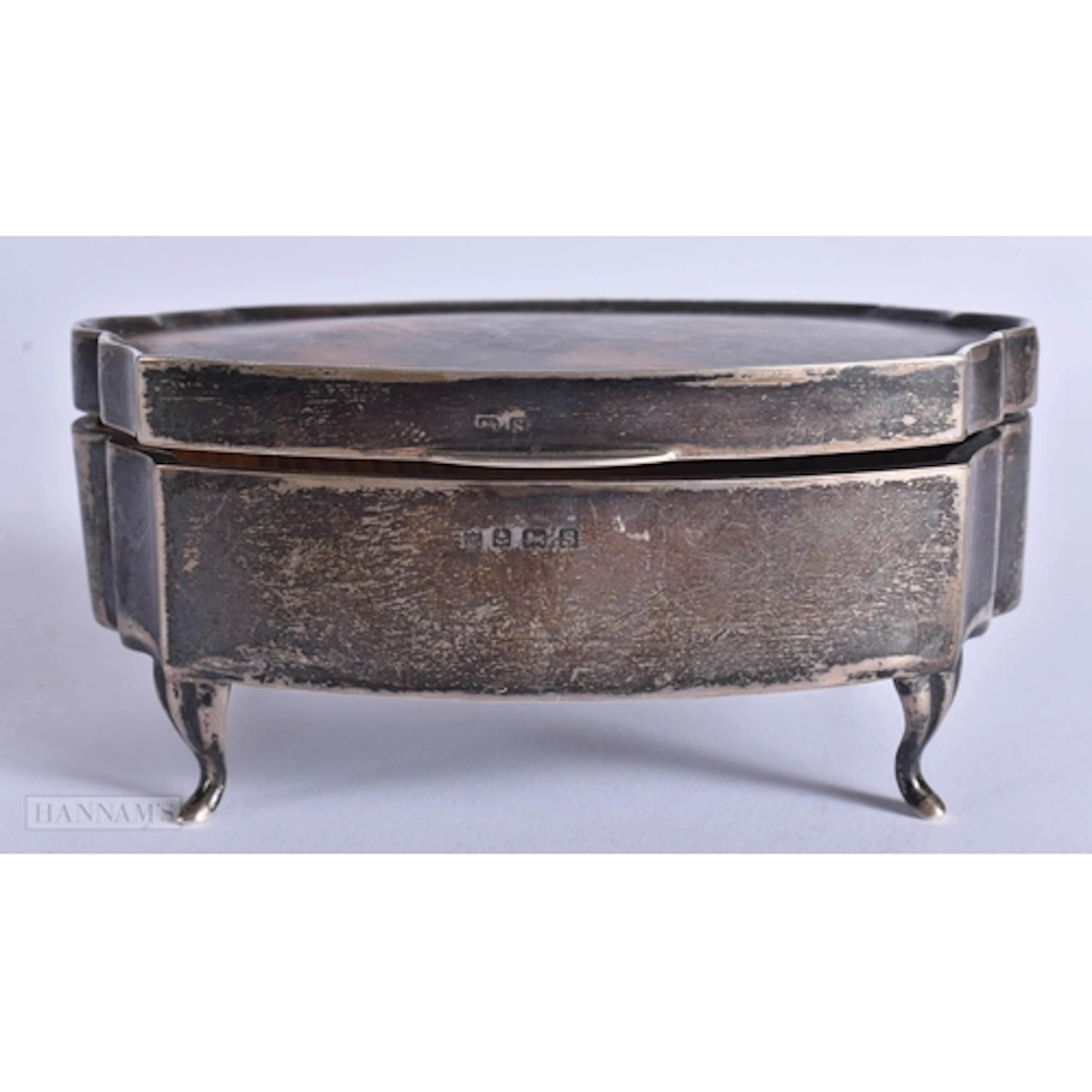 AN ANTIQUE SILVER AND TORTOISESHELL JEWELLERY BOX. 215 grams...