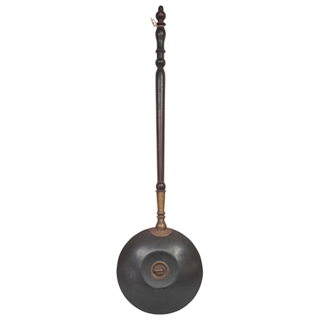 A Victorian copper and brass bed warming pan, last quarter 1...