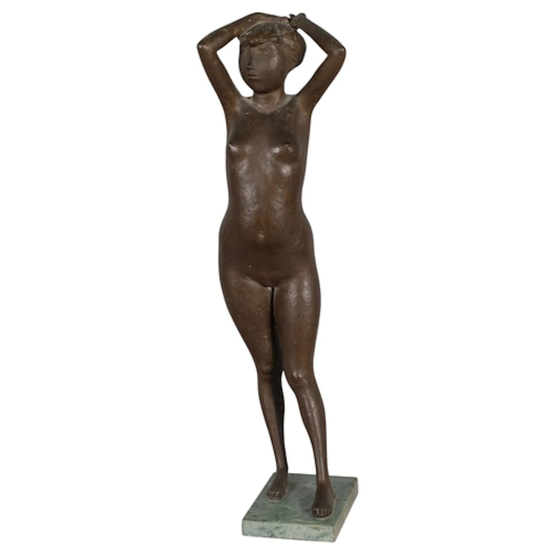 Bernard Sindall, bronze patinated composition standing nude ...