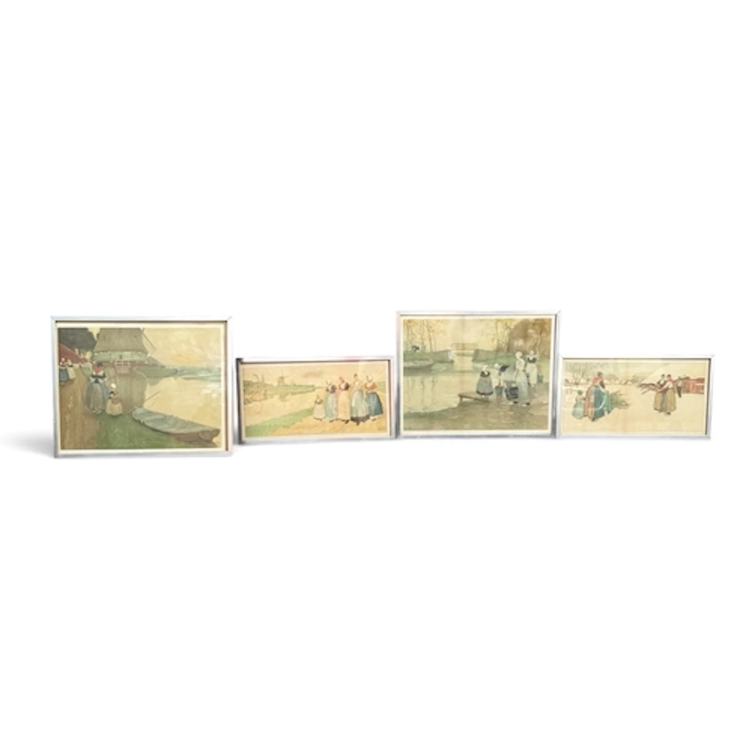 AFTER HENRI CASSIERS (BELGIAN, 1858-1944): FOUR COLOURED PRI...