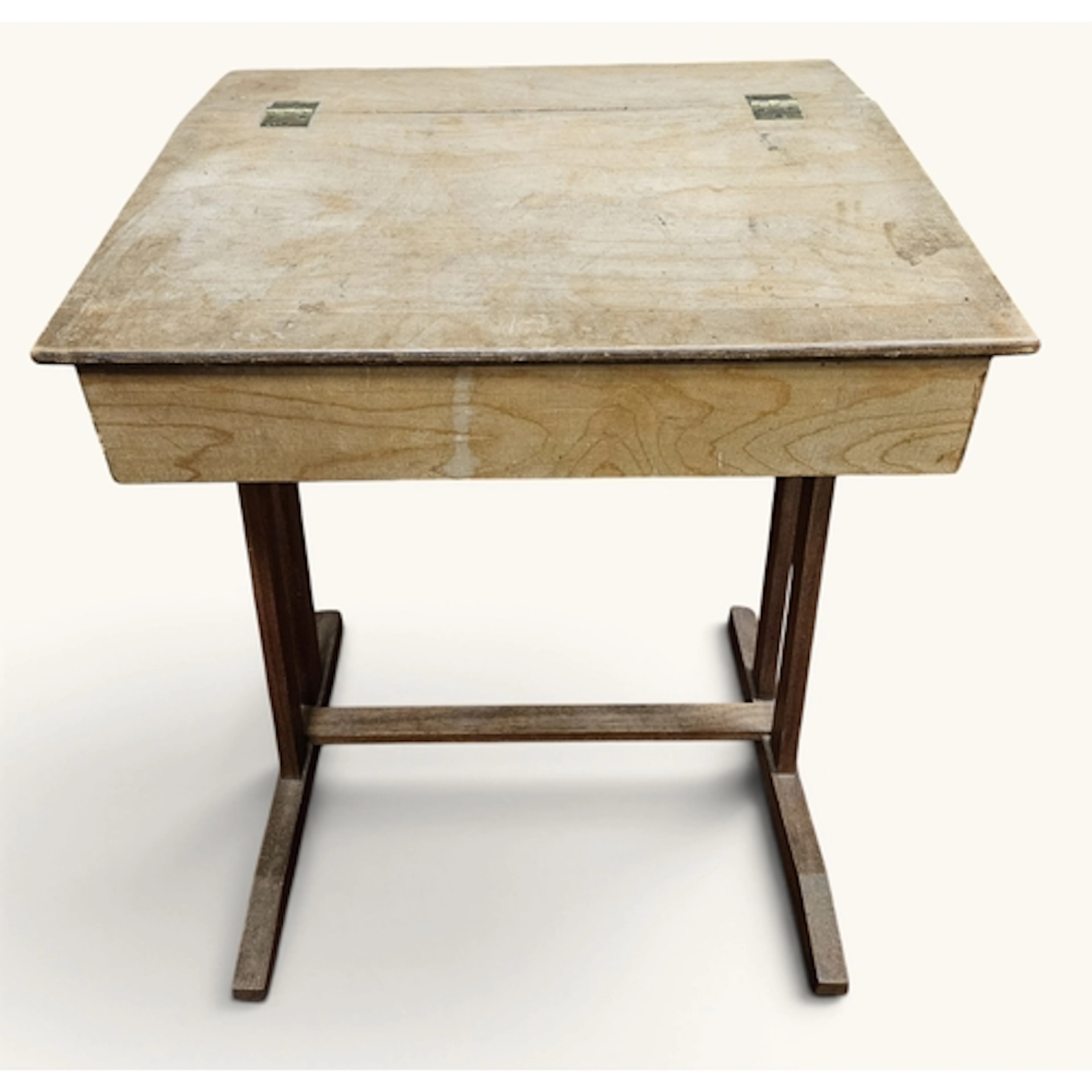 An early 20th Century Ash school Chair and Desk. Chair W 57...