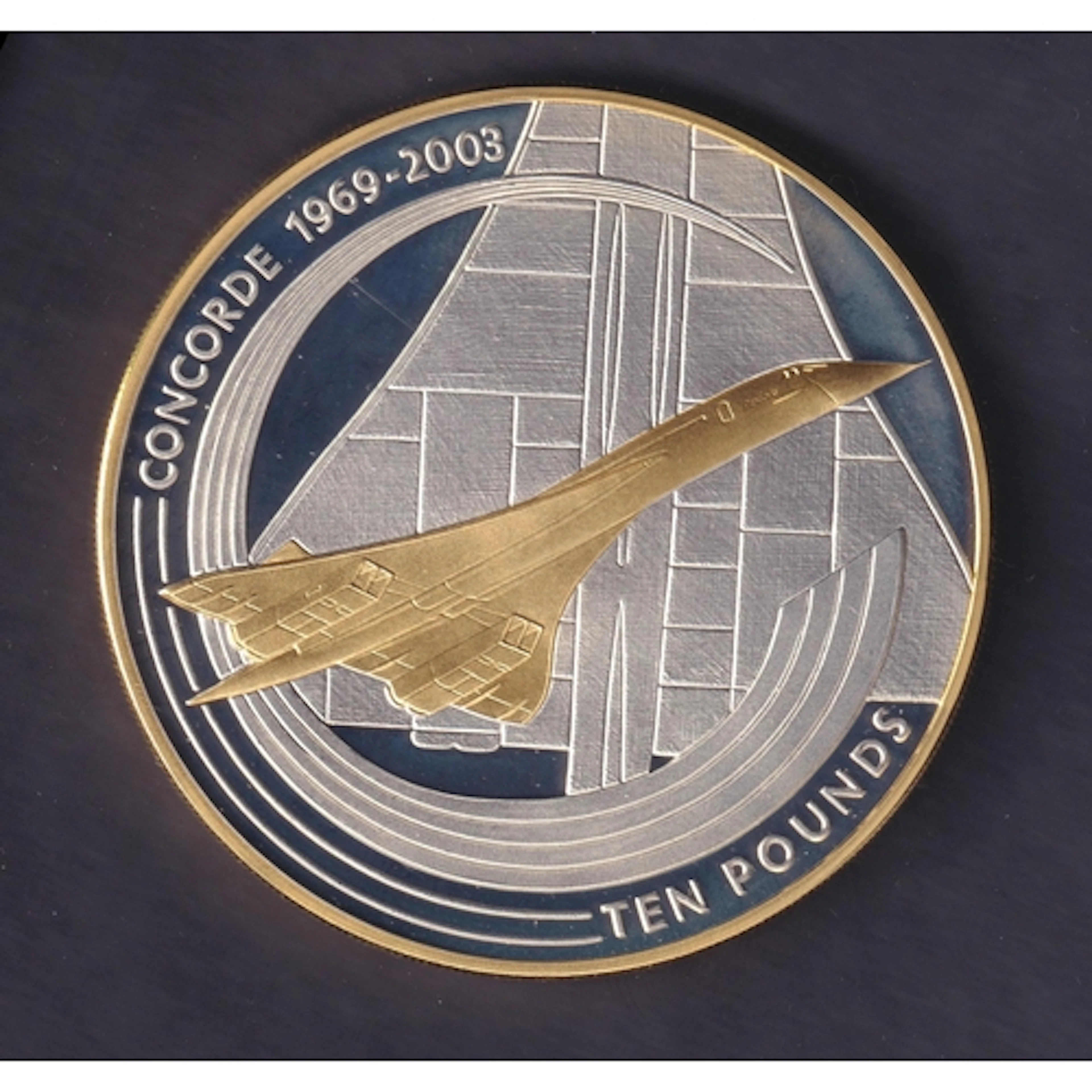 Alderney 2003 Concorde 5oz Silver Proof £10 coin, weight 155...