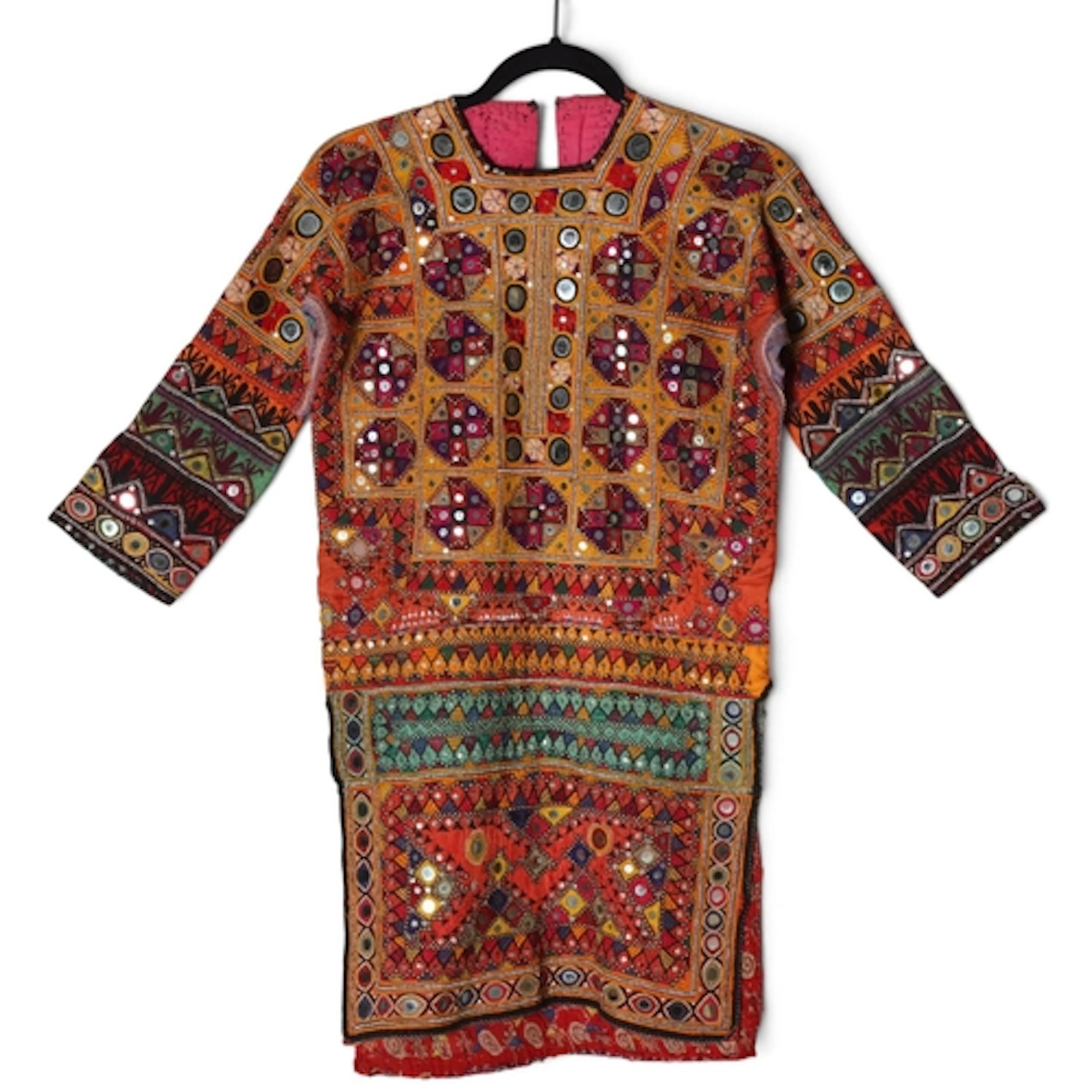 A Pakistani hand-embroidered tunic with inset mirrors