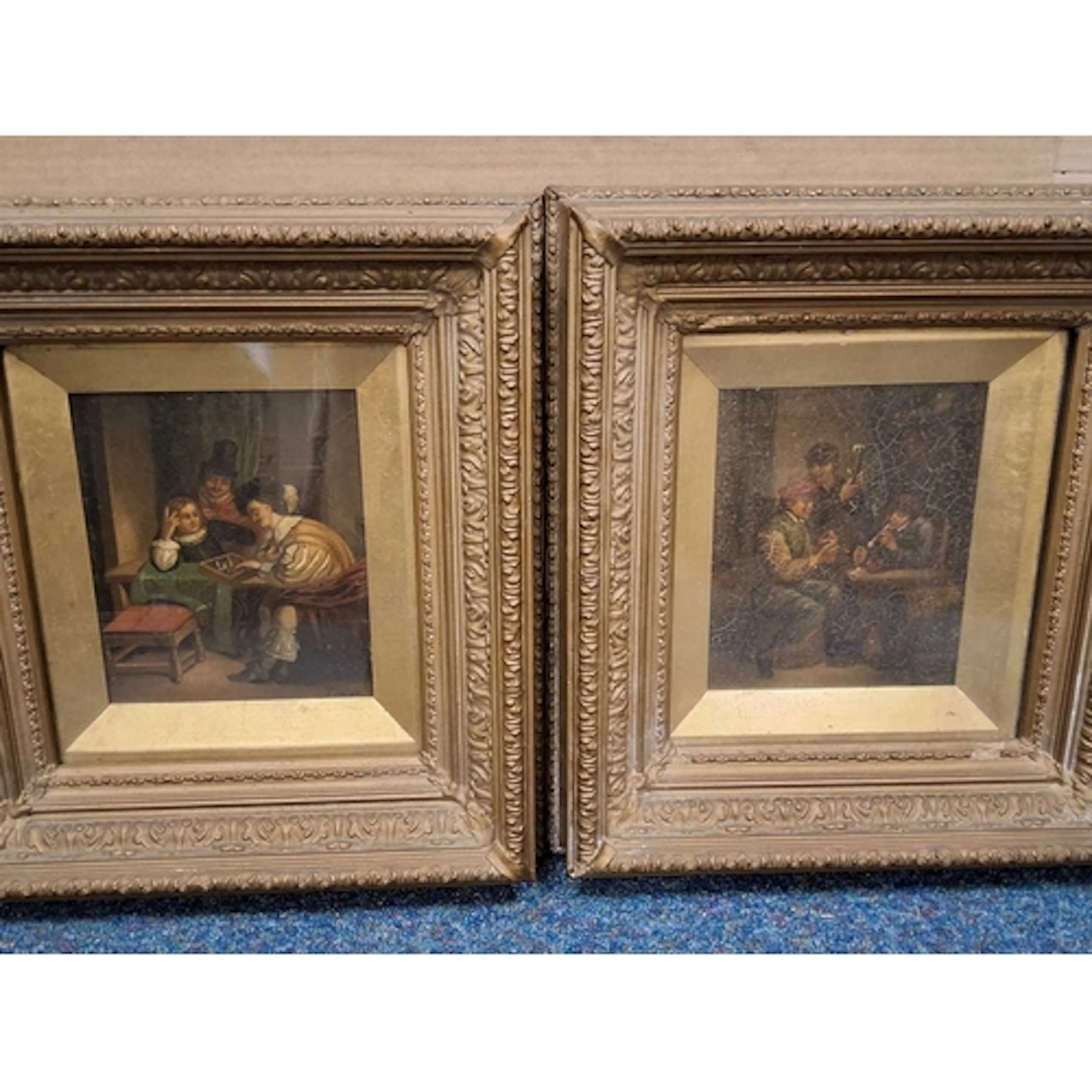 TWO 18TH/19TH CENTURY DUTCH STYLE PICTURES, the first depict...