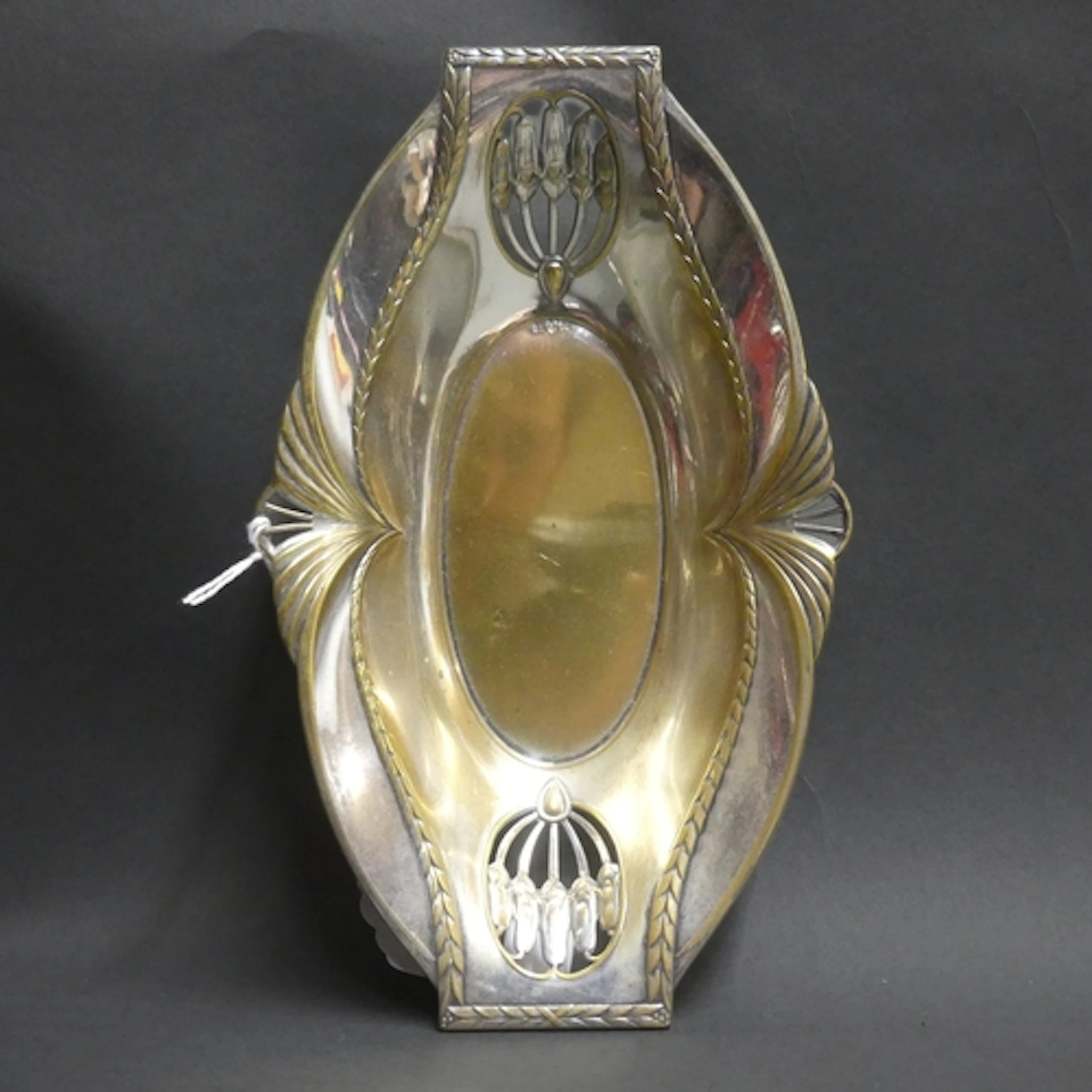 WMF - An Art Nouveau silver plated oval dish, naturalistic r...