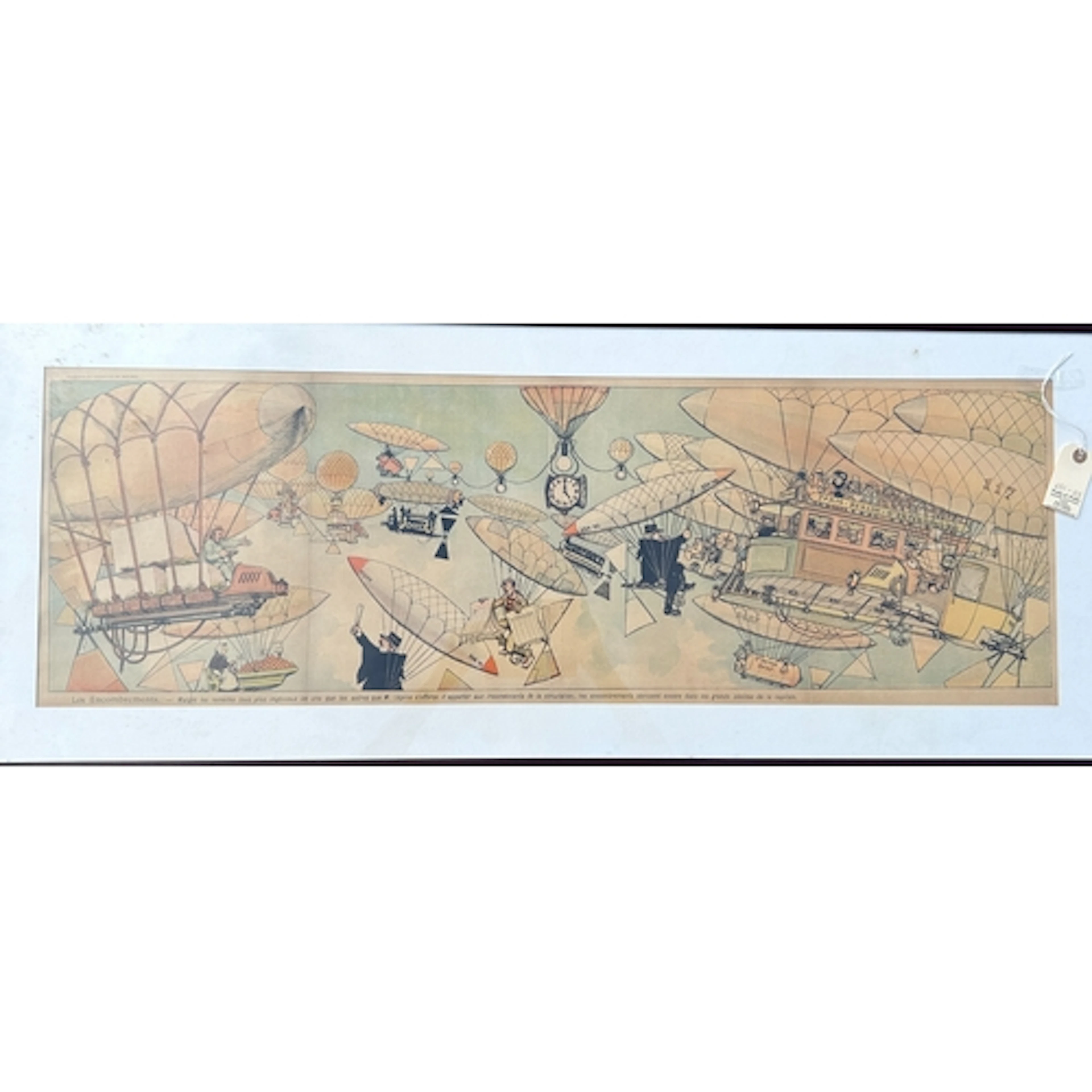 A large French cartoon print depicting "Les Encombrements, "...