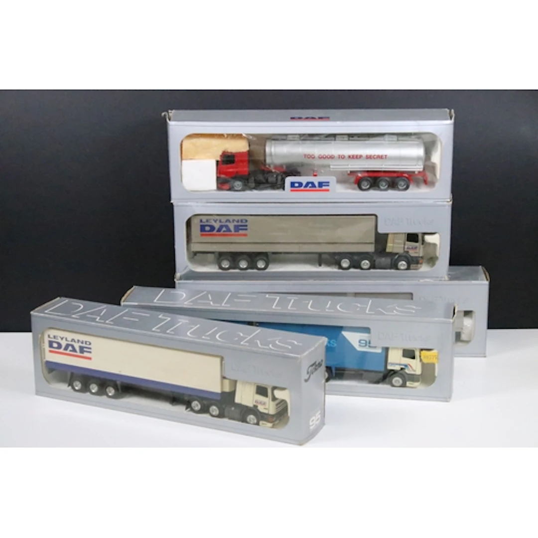 Five boxed Tekno 1/50 DAF diecast haulage models to include ...