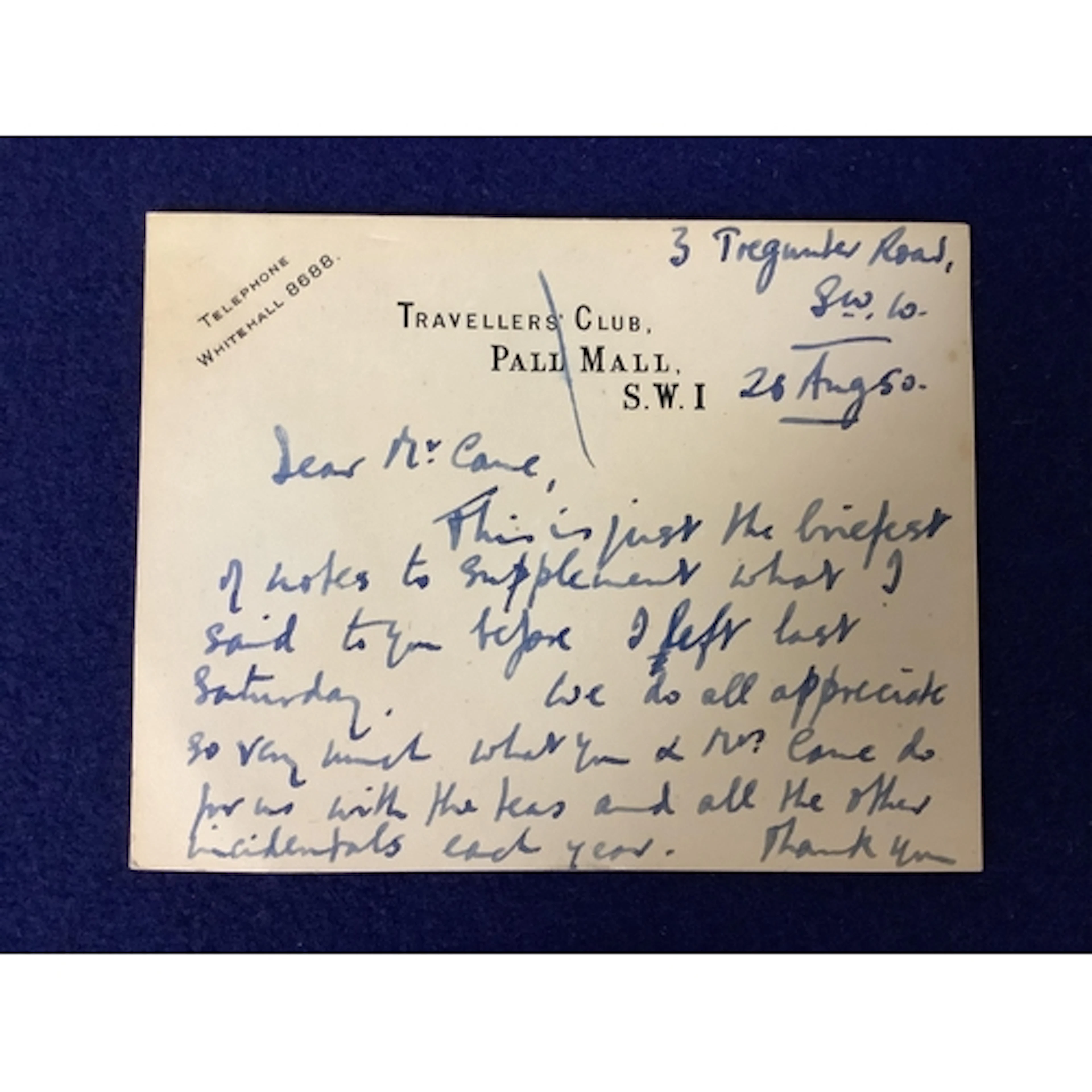 Burton, Richard - Signed manuscript postcard. dated 26 Aug 5...