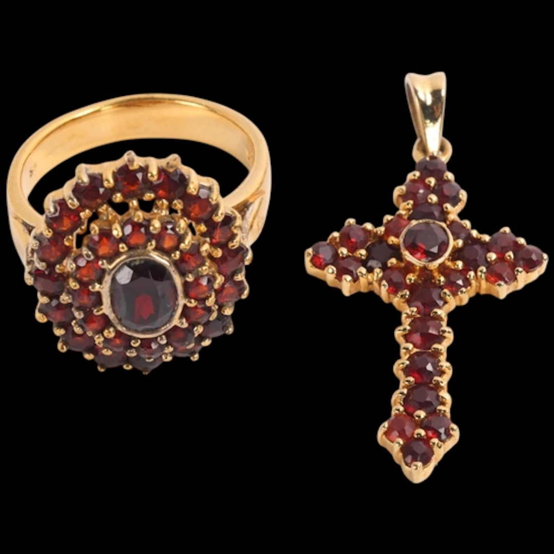 HERMANN SIERSBOL - a Danish vermeil sterling silver garnet c...