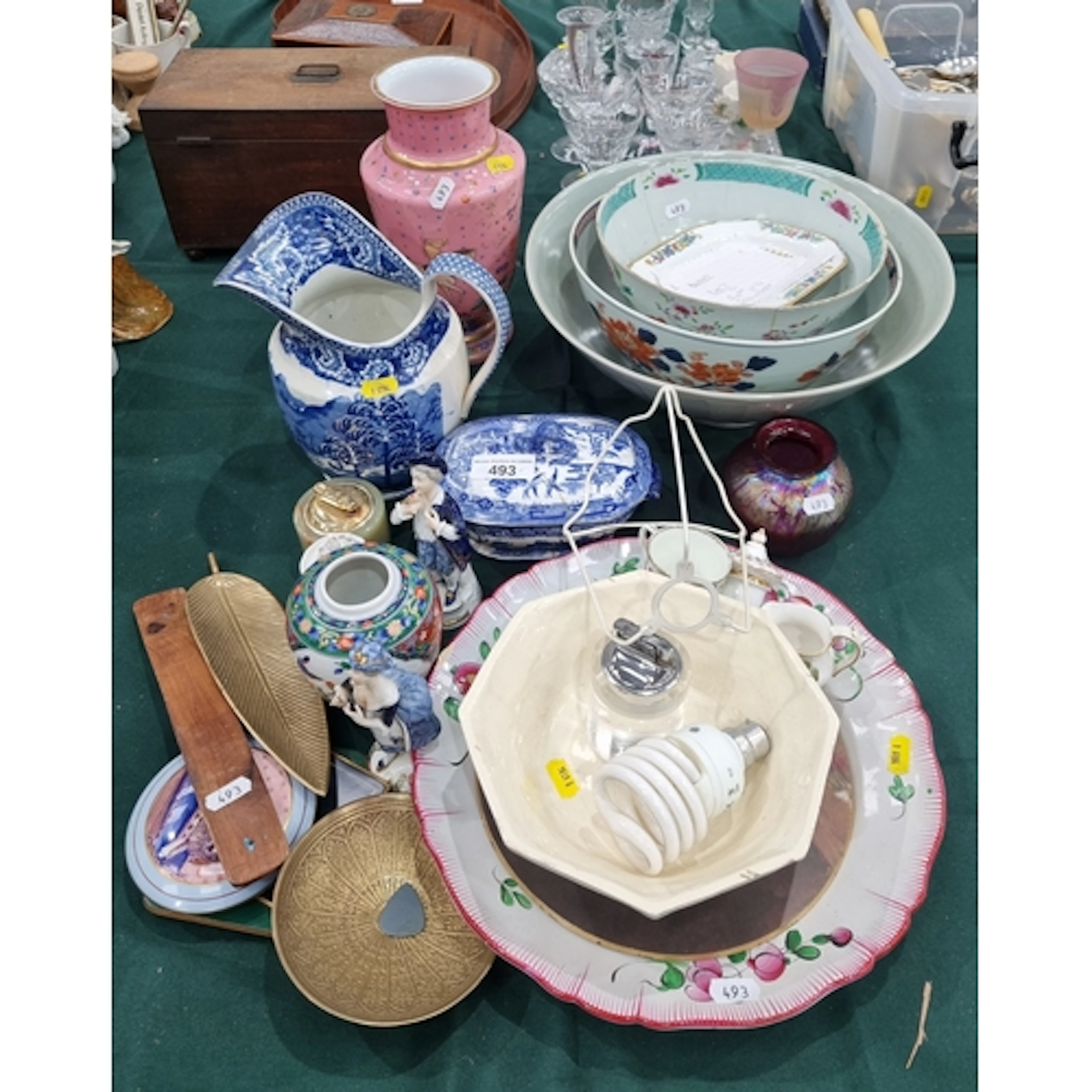 A Chinese famille Bowl, A/F, an Imari Bowl, A/F, an art pott...