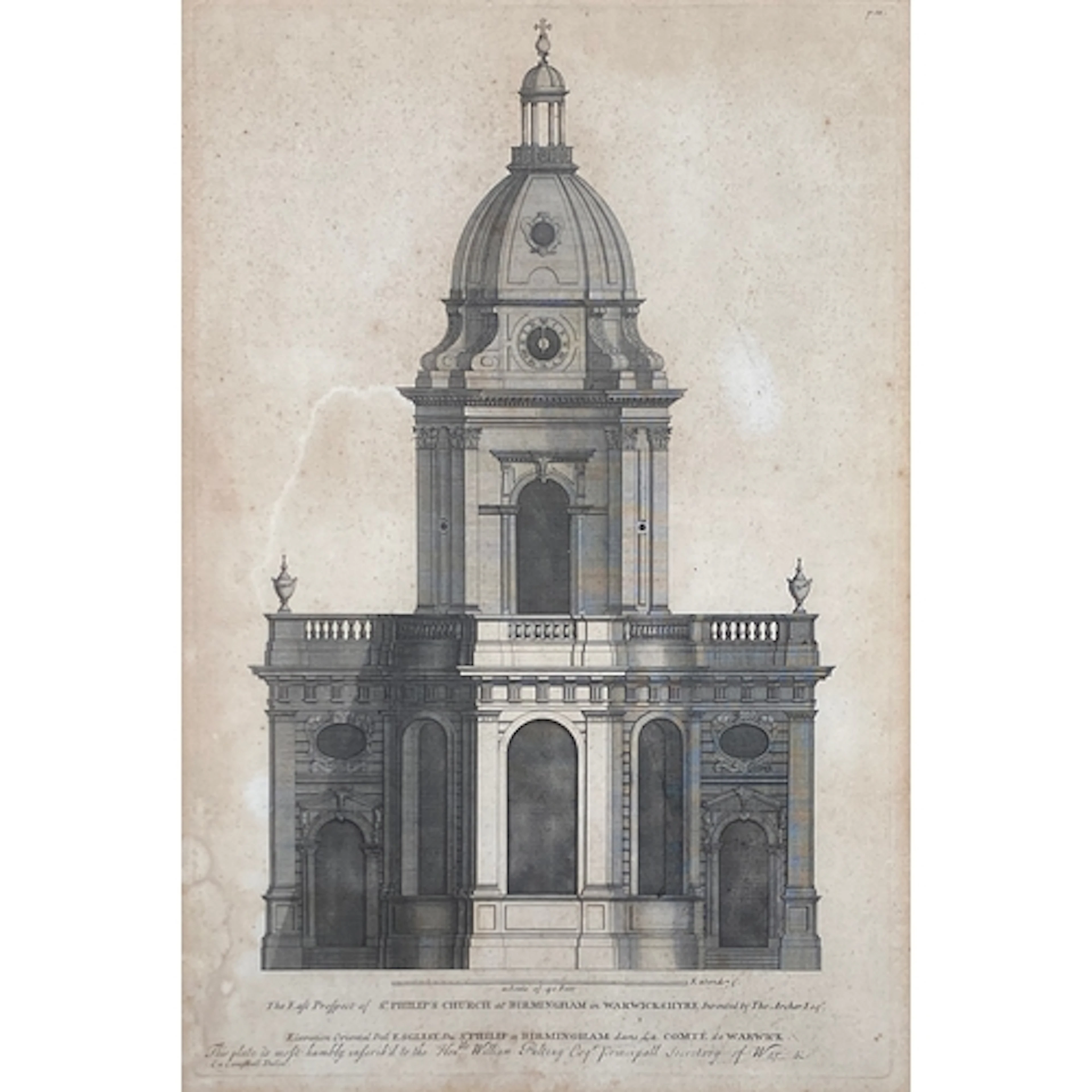 After Colen Campbell (1676-1729), an architectural engraving...