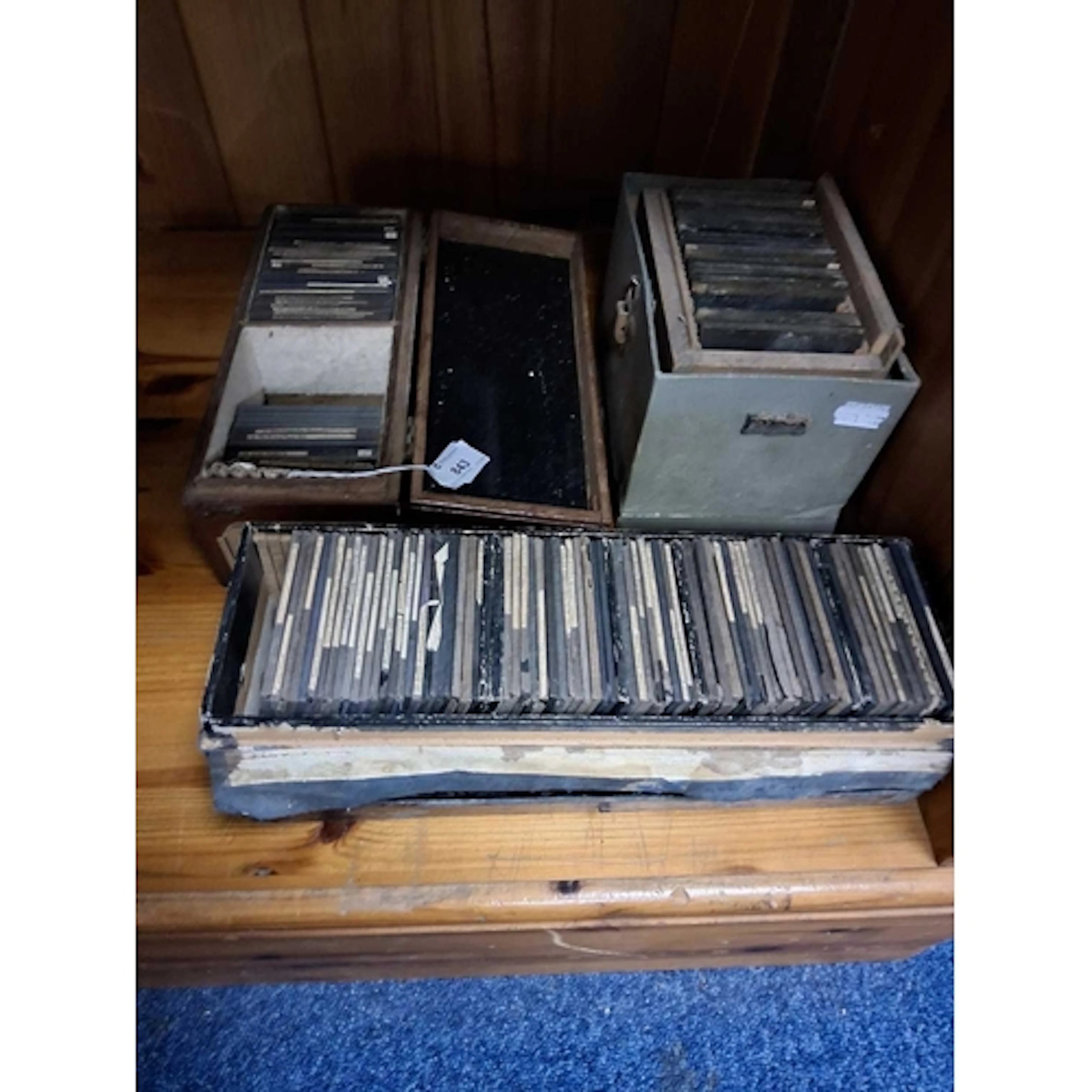 THREE BOXES OF MAGIC LANTERN SLIDES AND GLASS PHOTOGRAPHIC N...