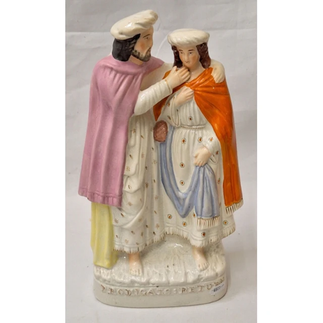 Large Staffordshire Flat Back 'Prodigal's Return', 36cm H