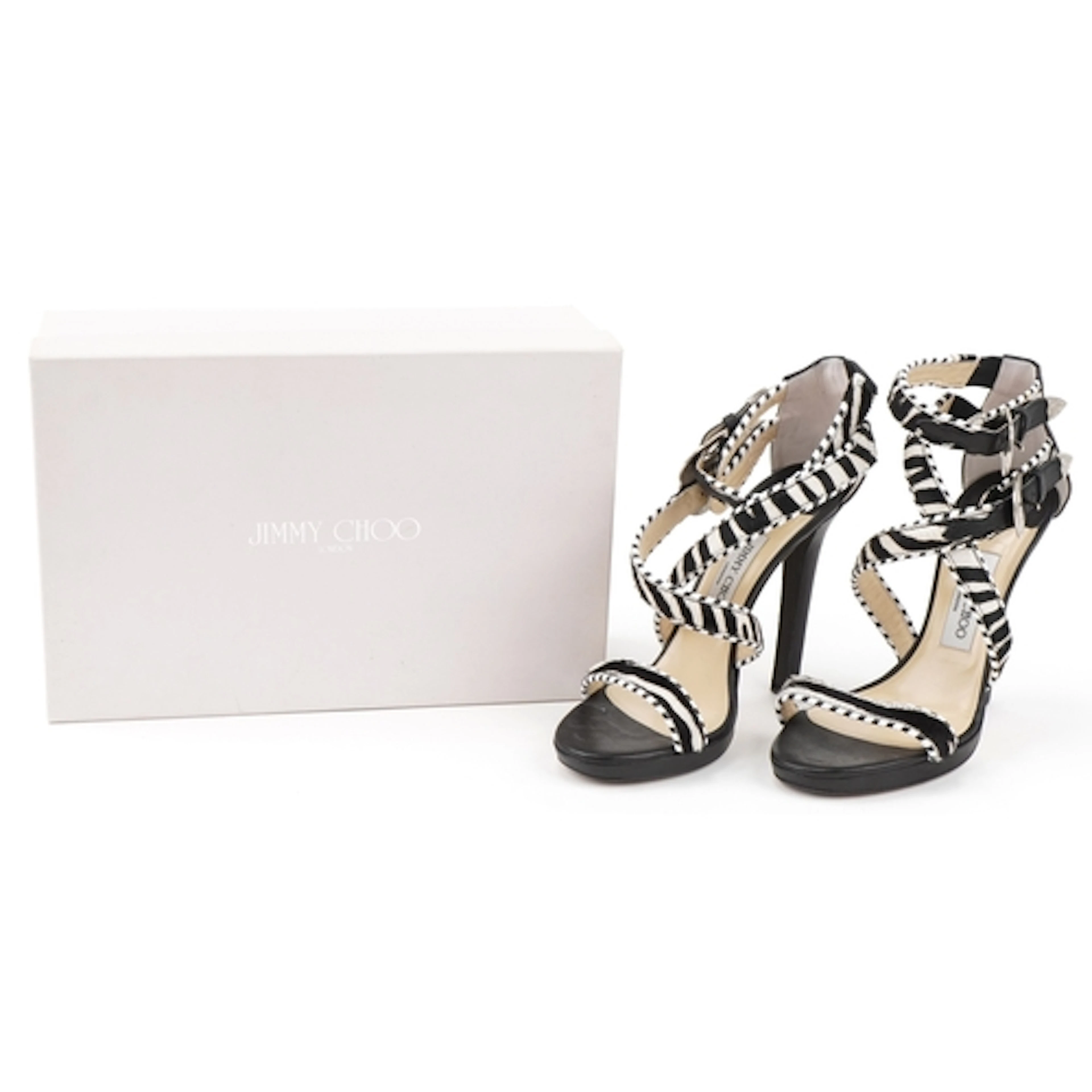 Jimmy Choo of London, a pair of ladies Italian leather high ...