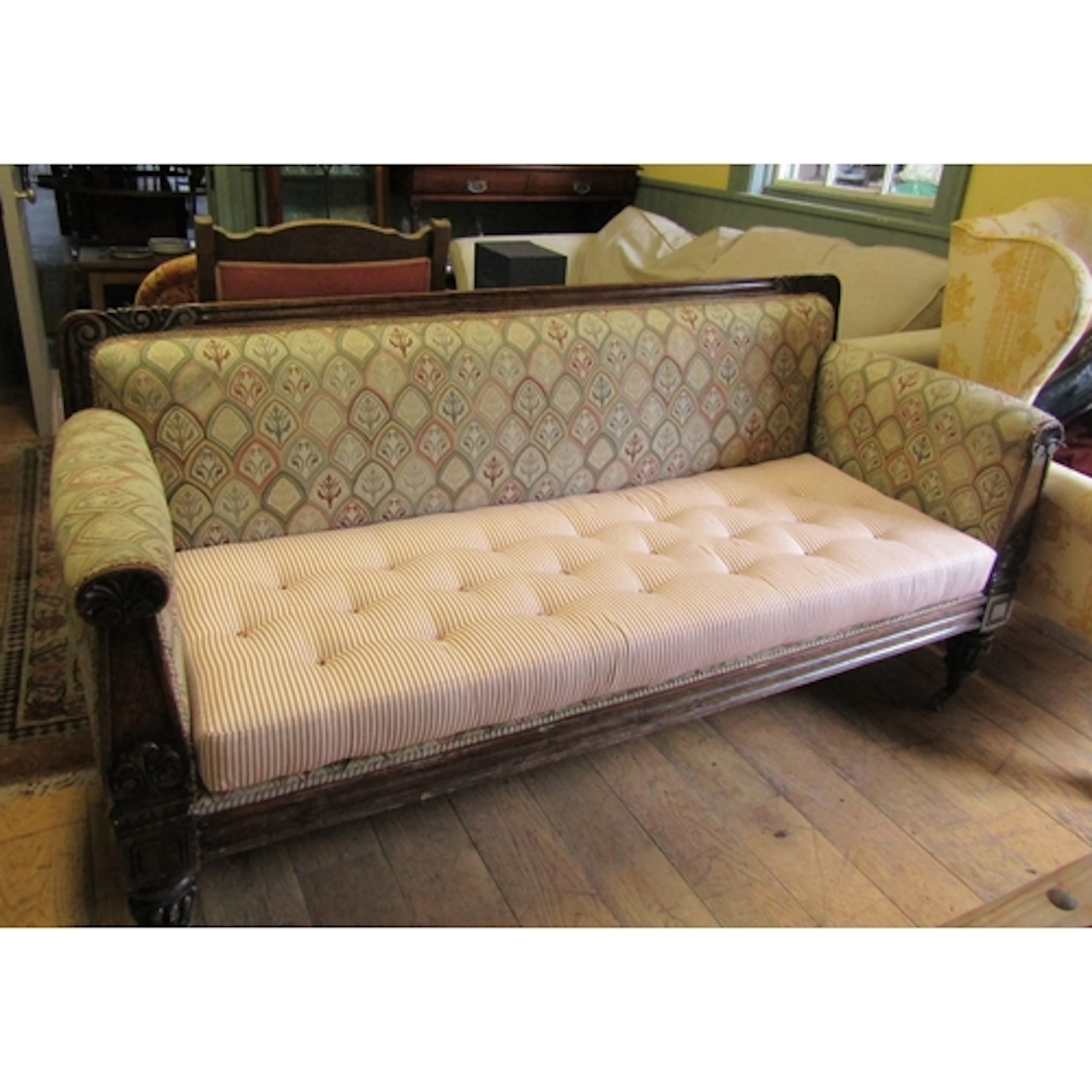 William IV Simulated Rosewood Settee Attractively Upholstere...