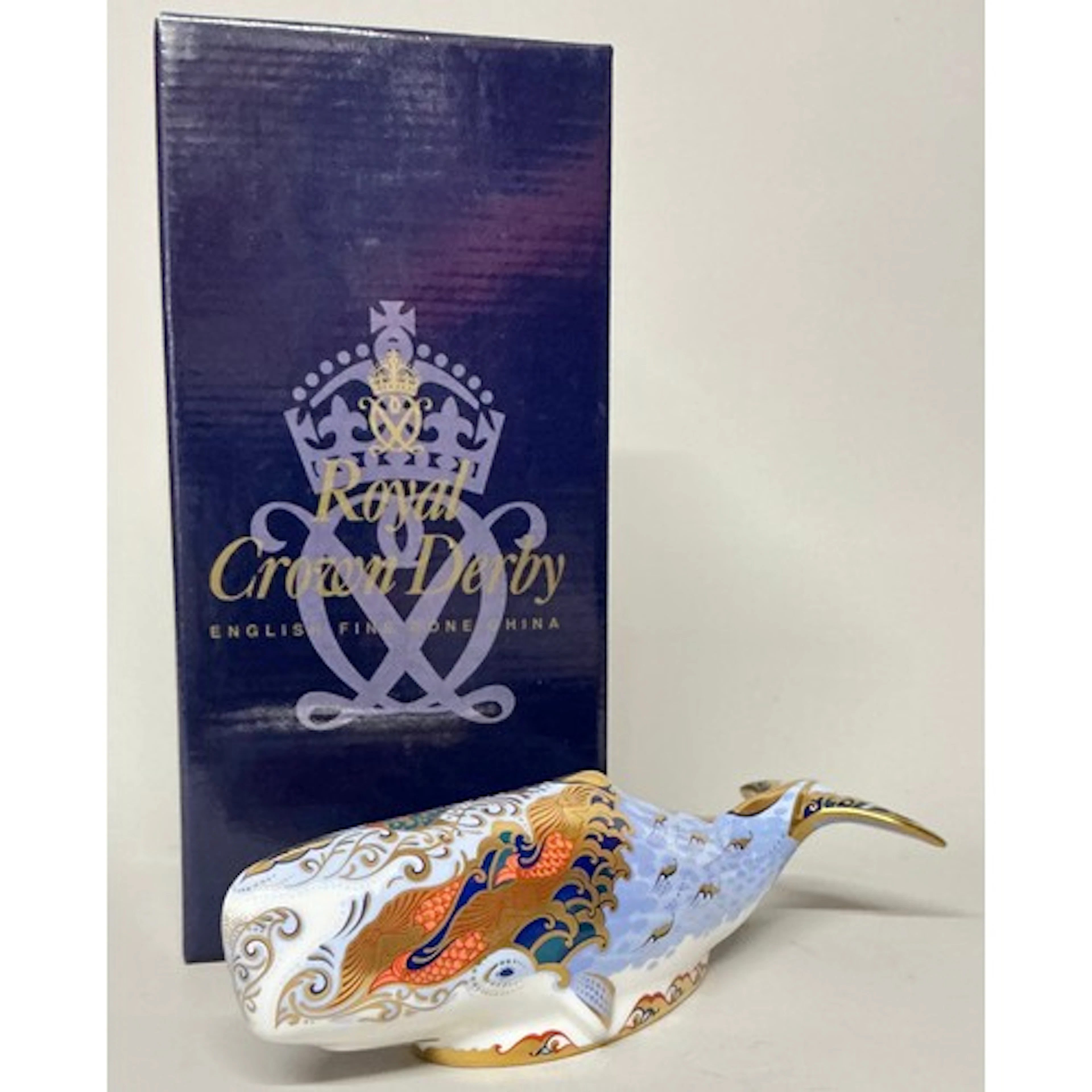 A Royal Crown Derby paperweight, Oceanic Whale, an exclusive...