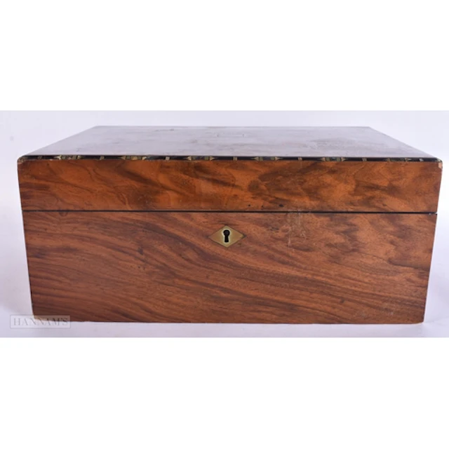 Writers Slope Box Wooden Abalone Shell Inlay Antique Vintage...