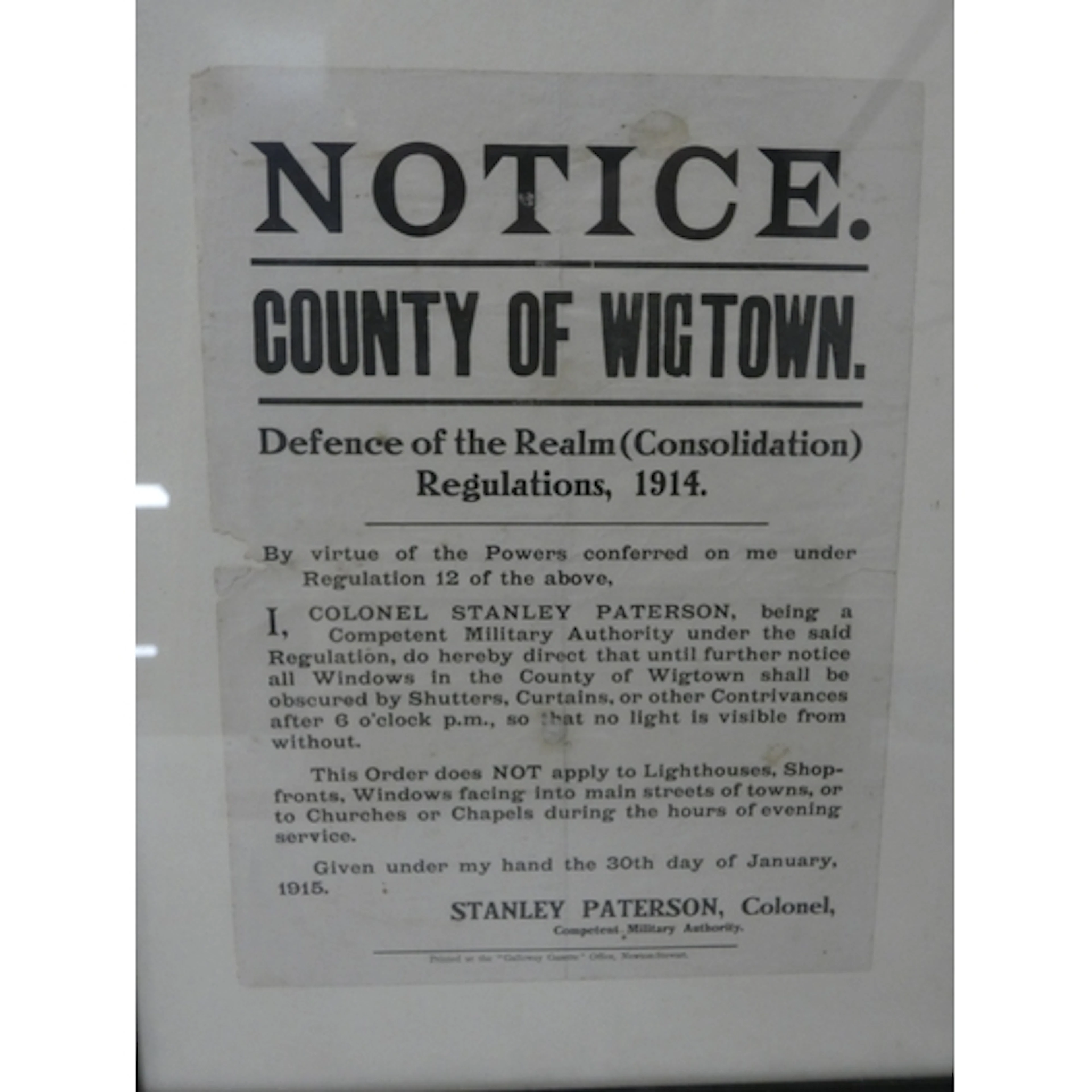 Framed particulars of Monreith Shootings Wigtownshire and an...