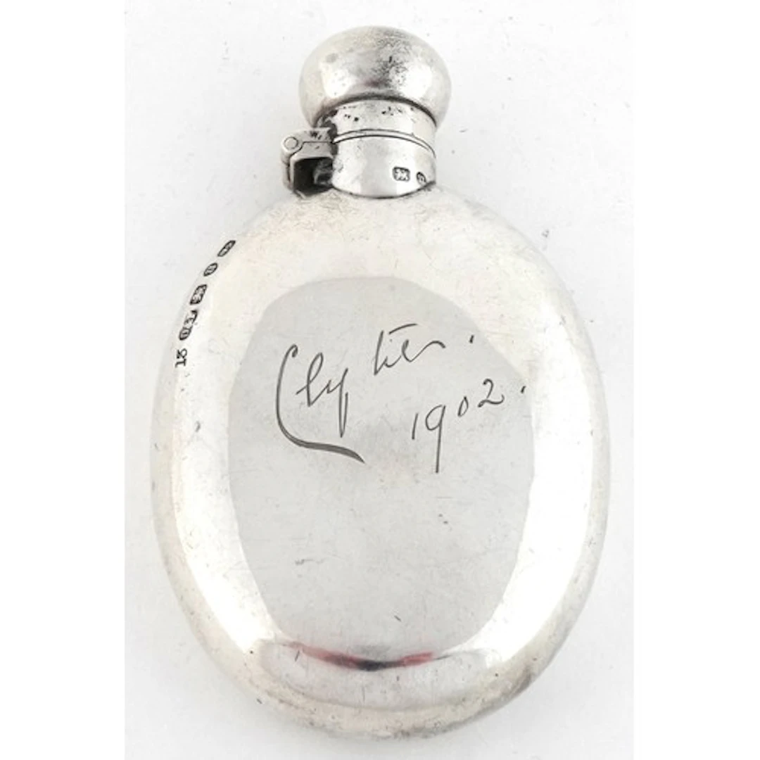 Deakin & Francis Ltd., Victorian silver flask, Birmingham 18...