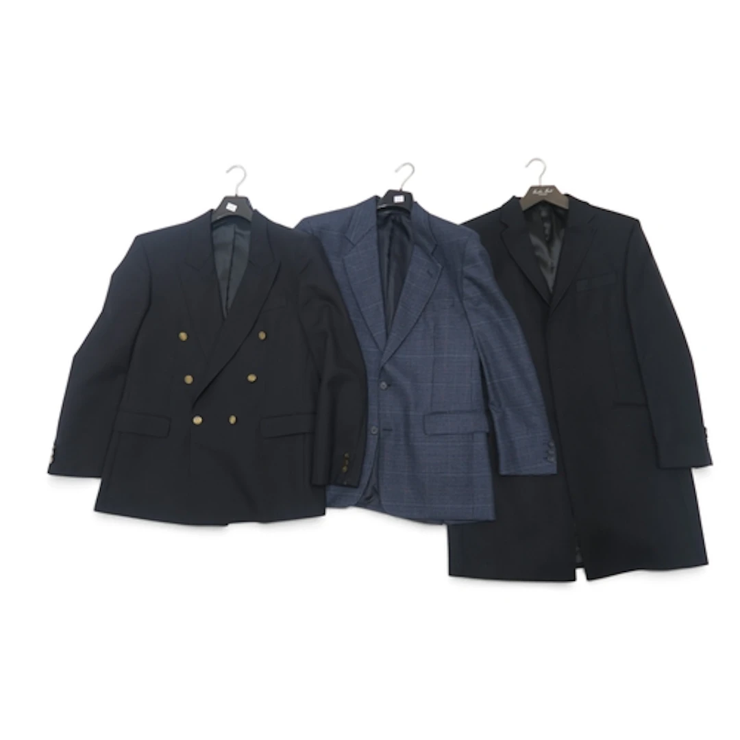 Vintage menswear comprising a Prince Charlie jacket and tart...