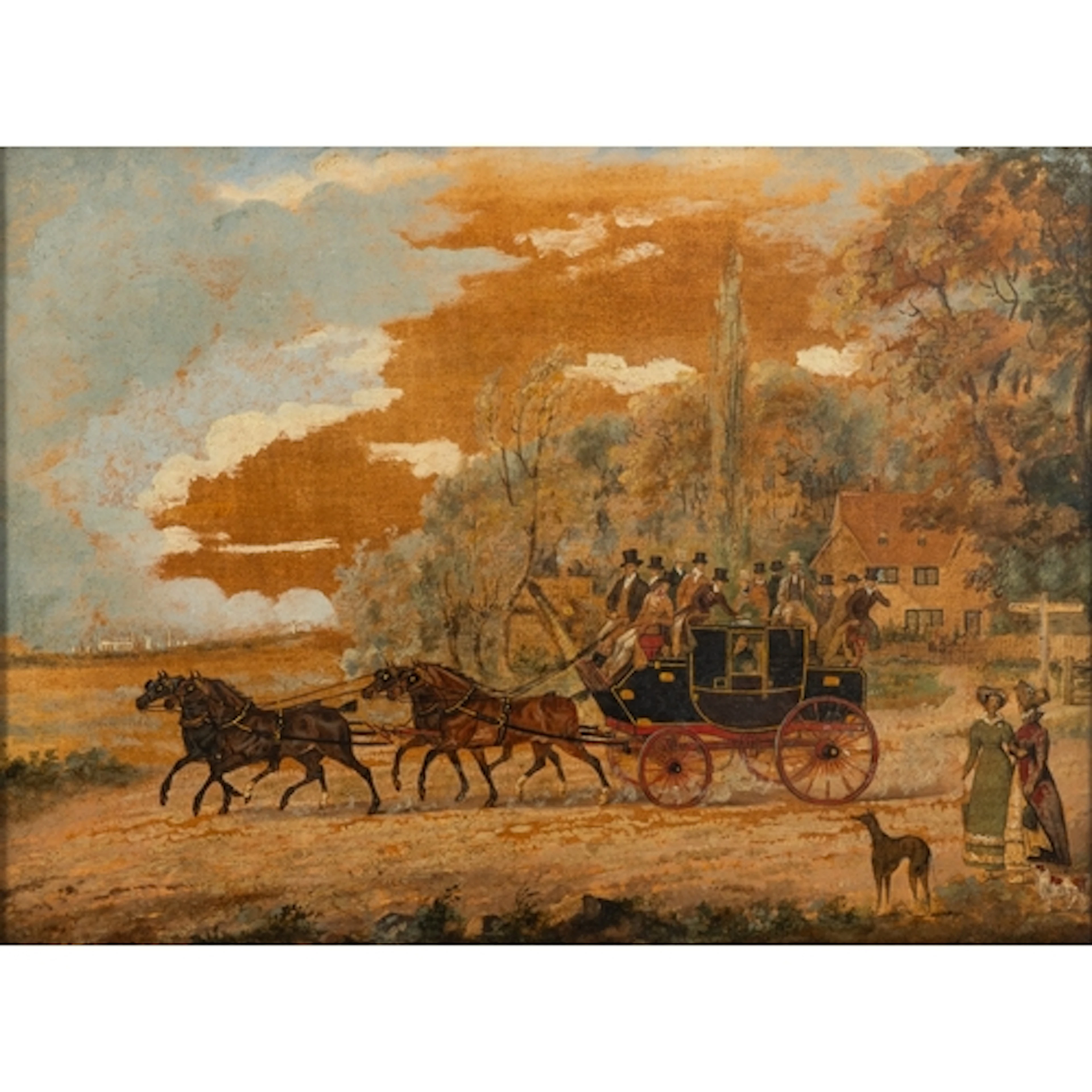 William Horne (?) 19th Century British school - Coaching sc...