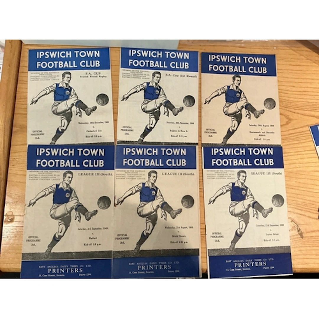 Ipswich Town 49/50 Home Football Programmes: 12 very good co...