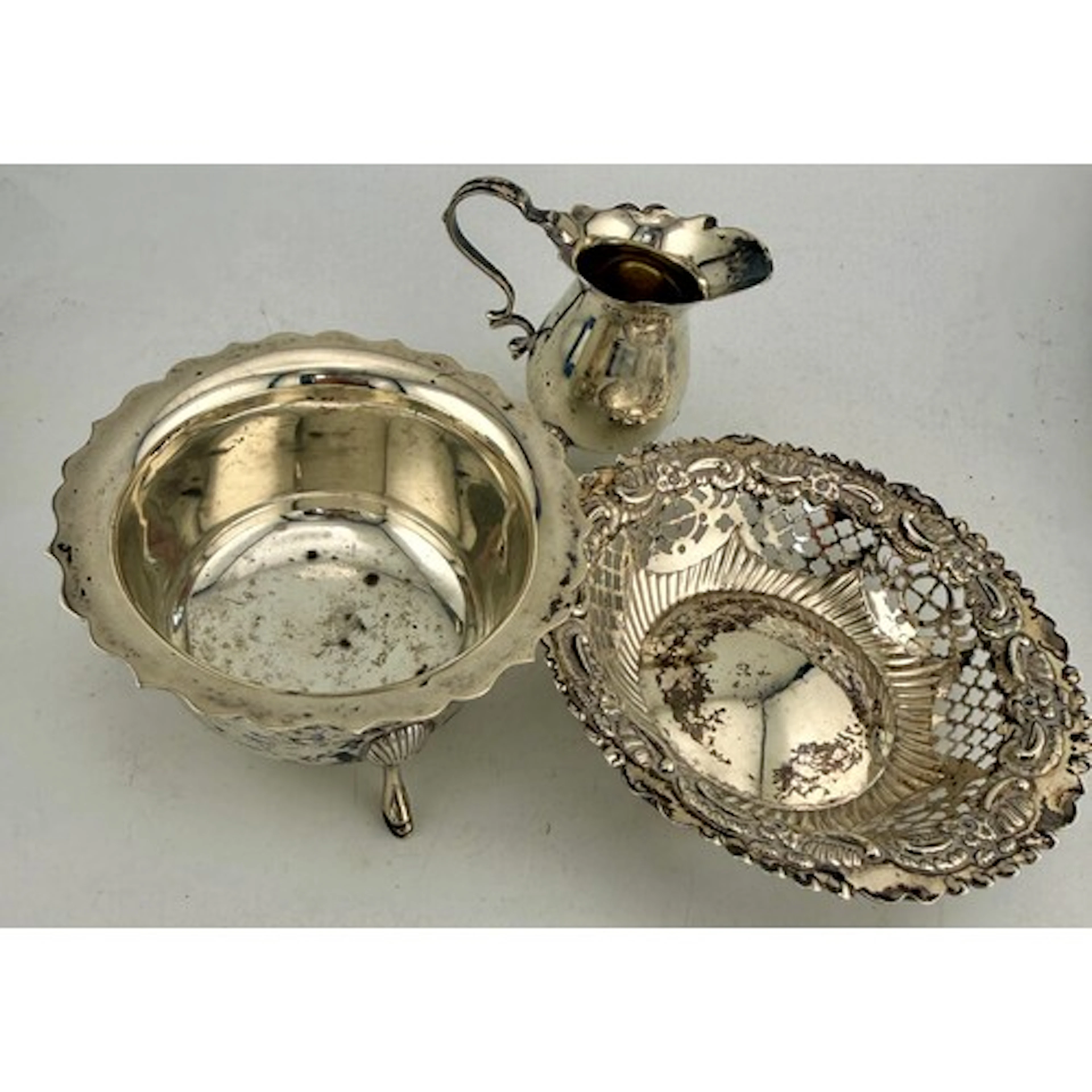 Hallmarked silver to include pierced silver bowl, Birmingham...