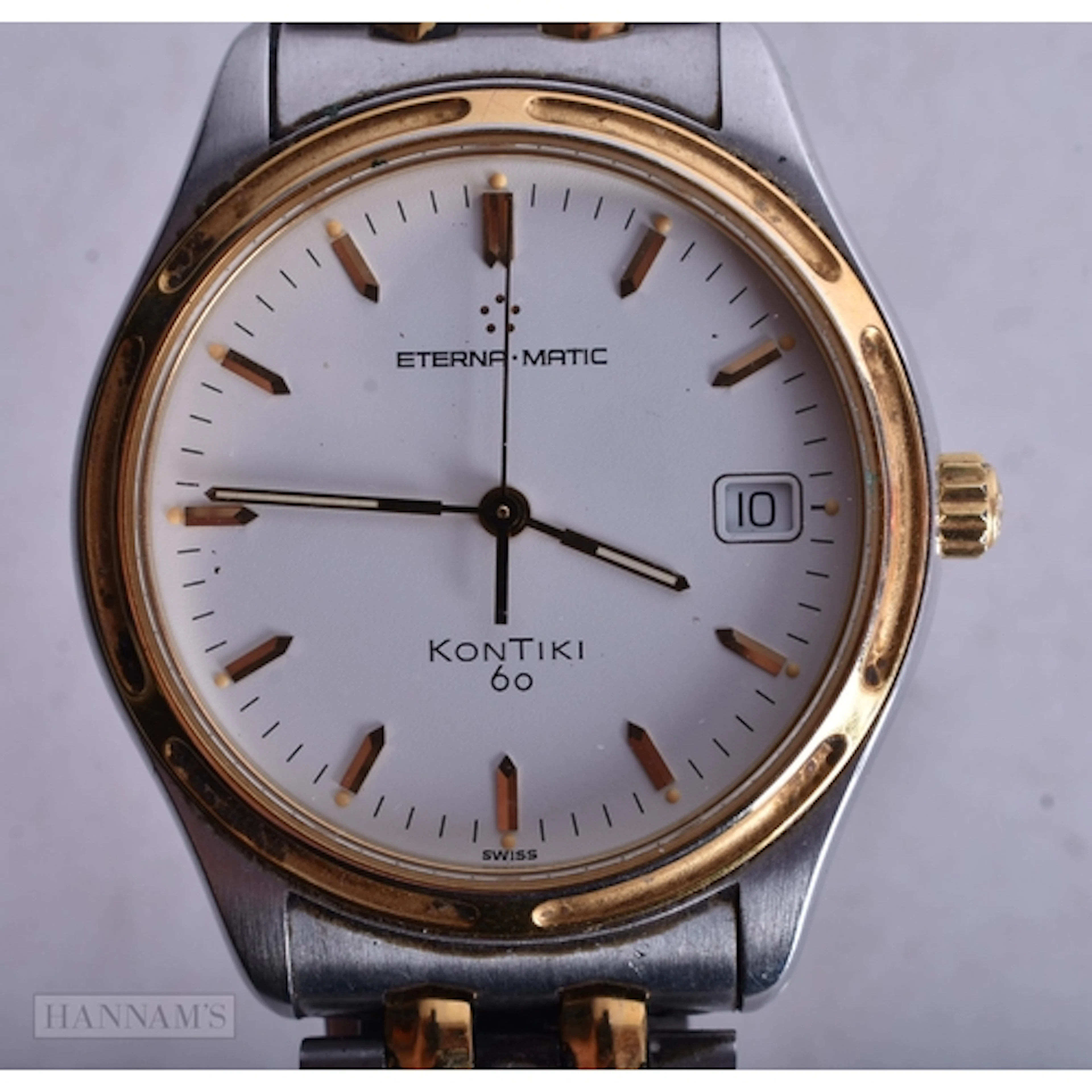 AN ETERNA MATIC KONTIKI WRIST WATCH. Running. 3.25 cm wide.
