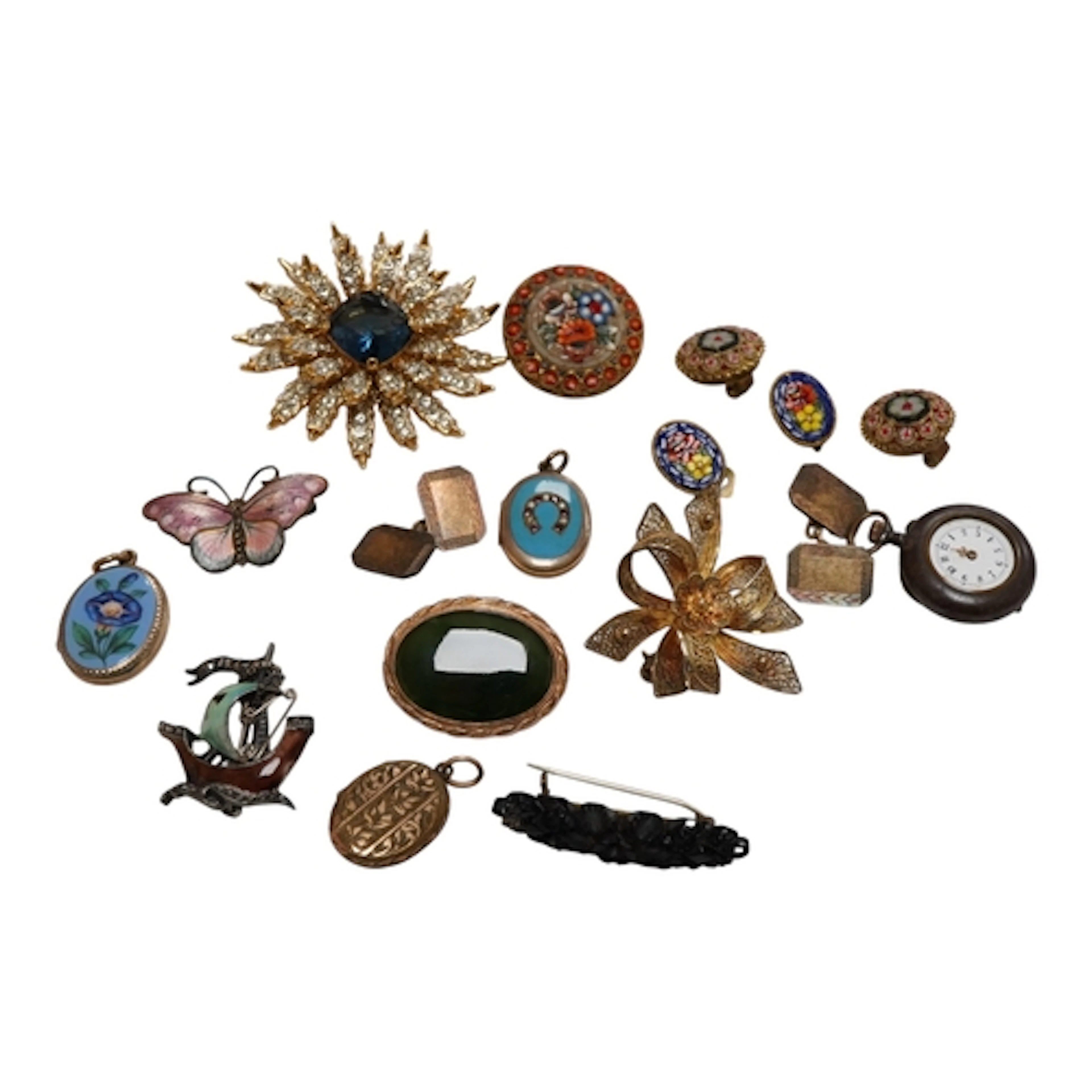 A quantity of assorted jewellery etc. including a 9ct oval a...