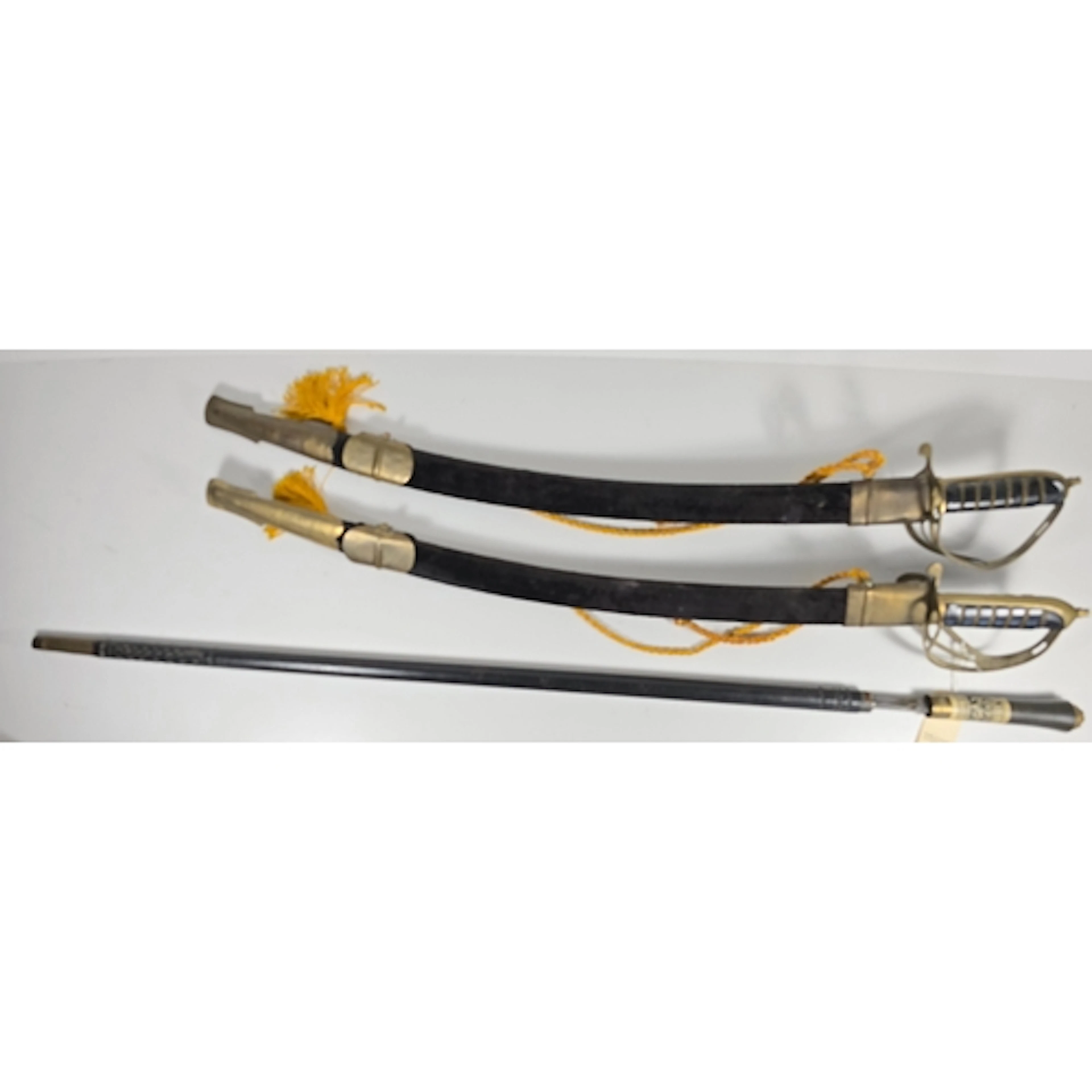 An Indian sword stick, single edge blade 25”, carved bone gr...
