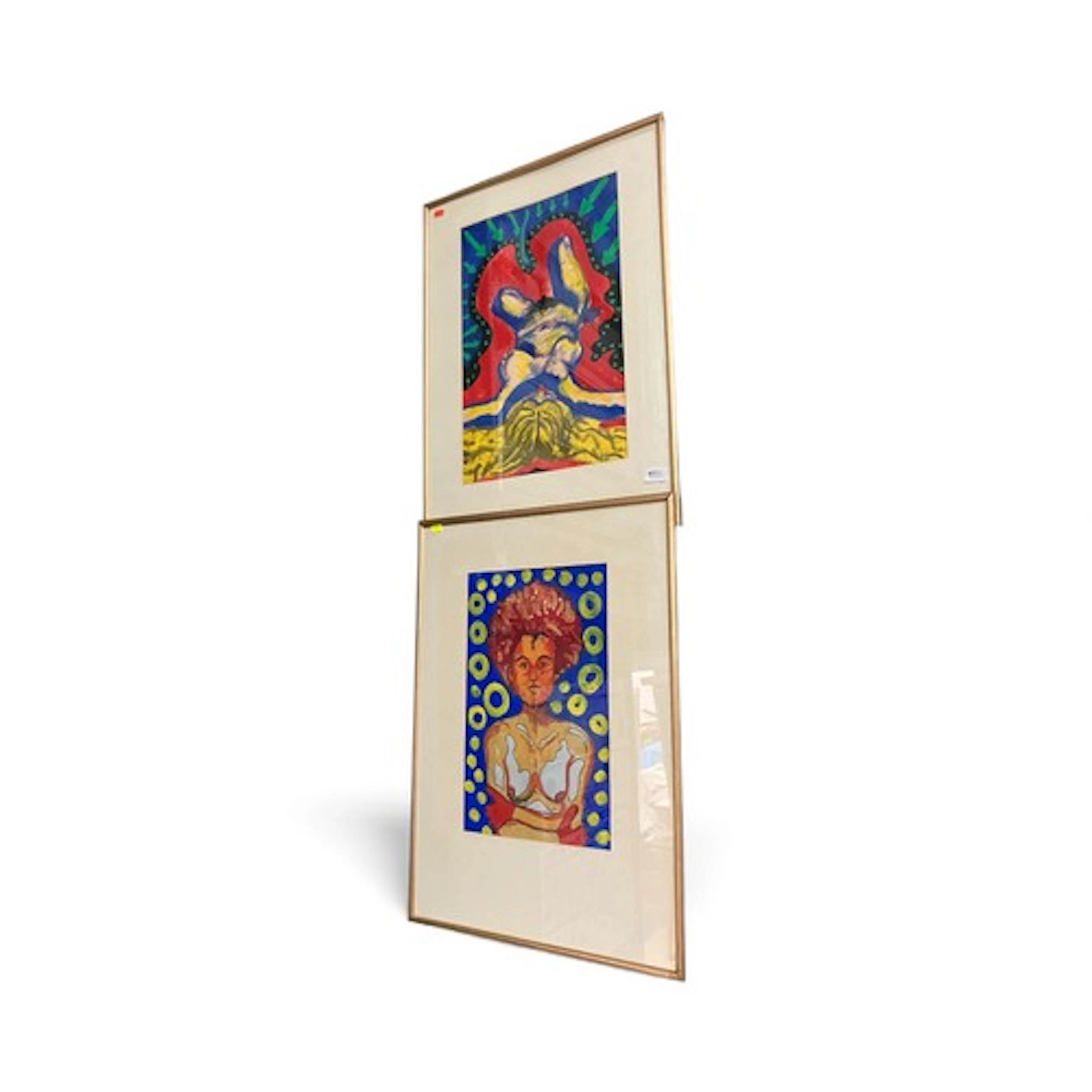Clifford H Fisher, two colourful impressionistic nudes, sign...