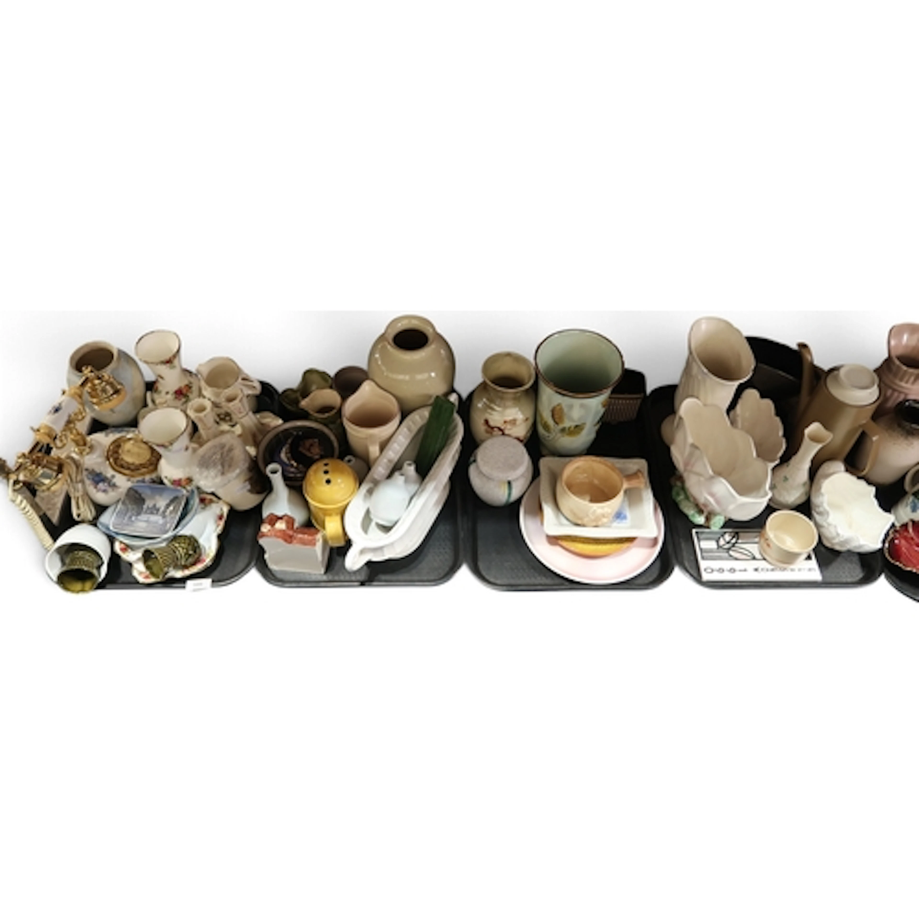 A collection of ceramics including vases, planters, platetrs...