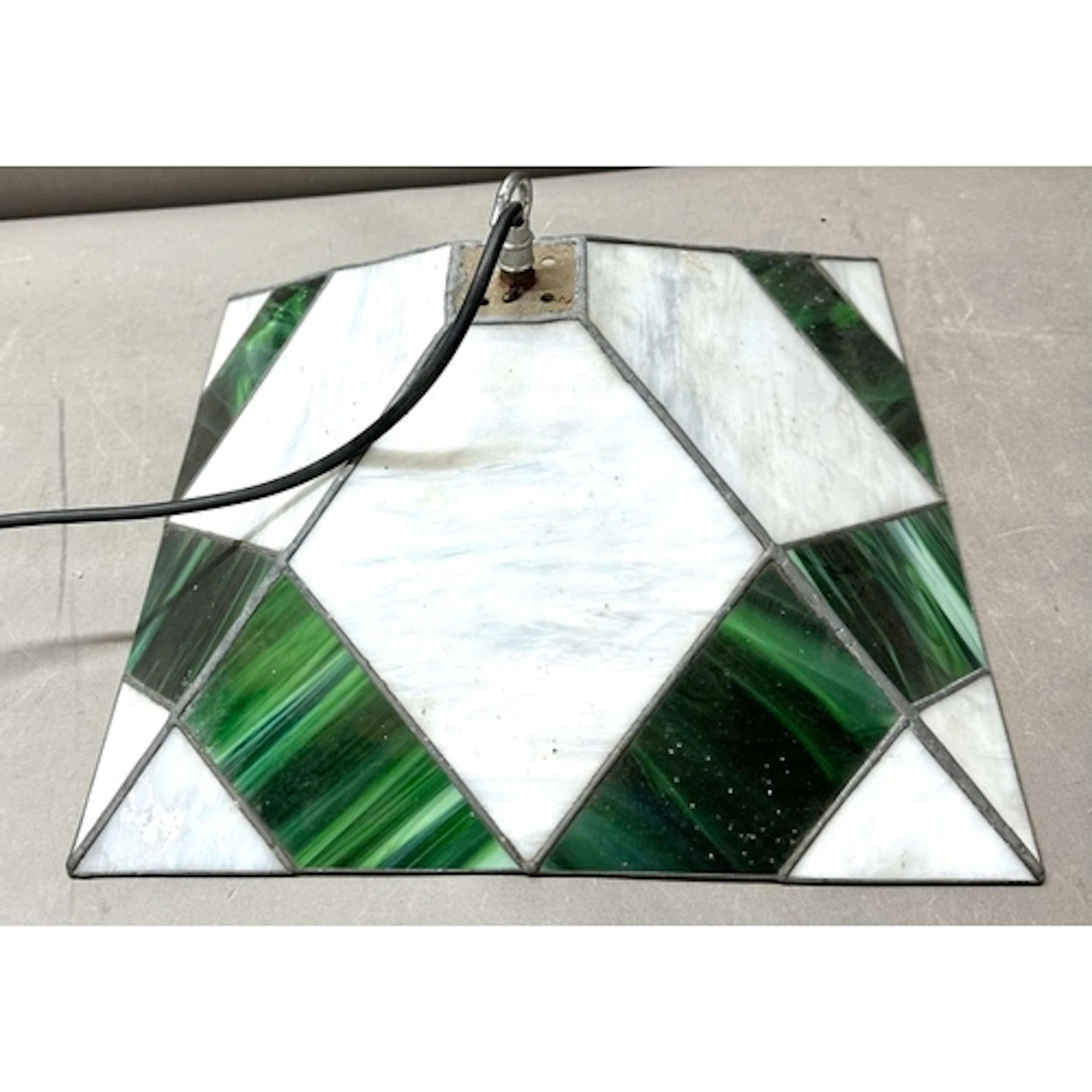 An Art Deco stained glass ceiling light